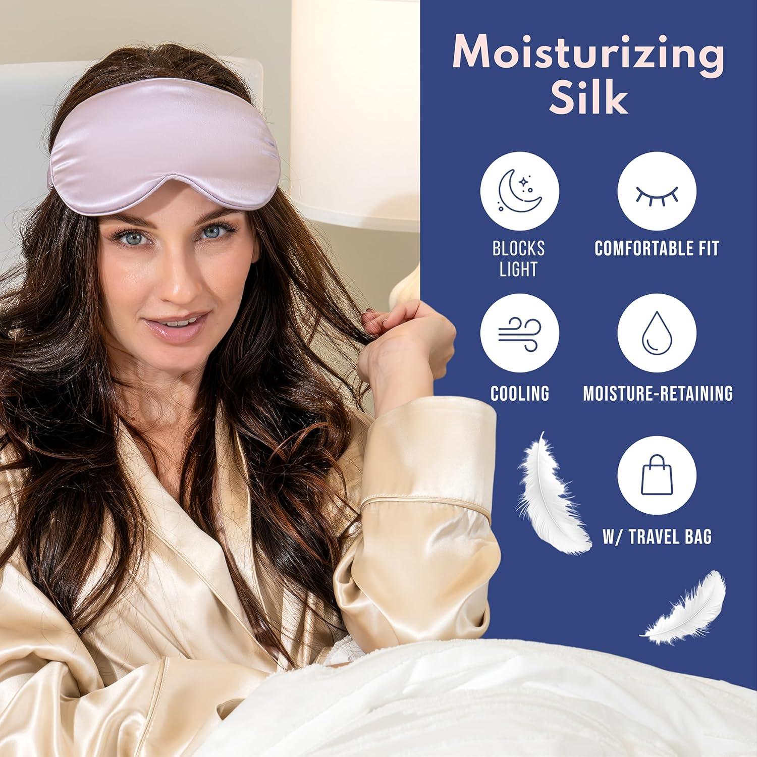 Máscara de Sueño de Seda Blissy Lavanda 100% Pura 22 Momme