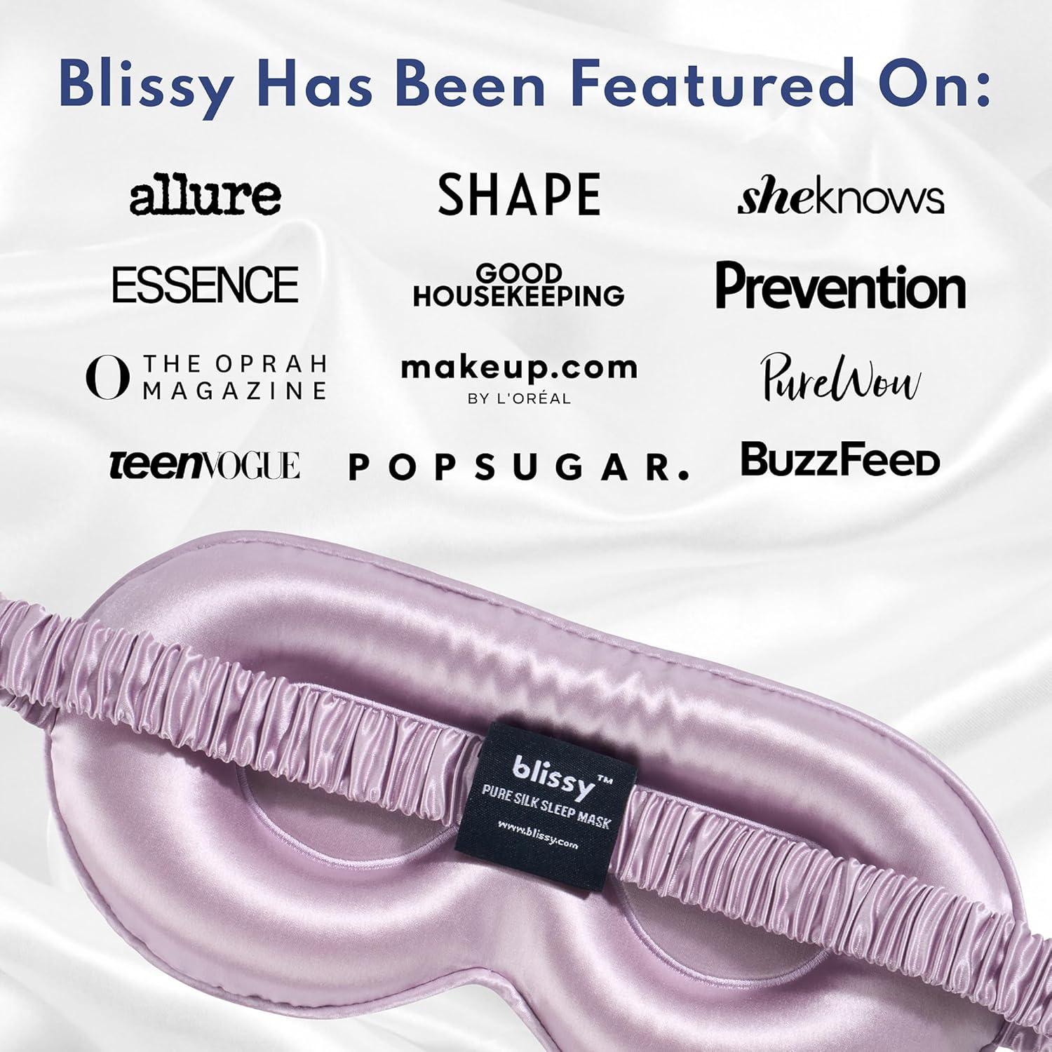 Máscara de Sueño de Seda Blissy Lavanda 100% Pura 22 Momme