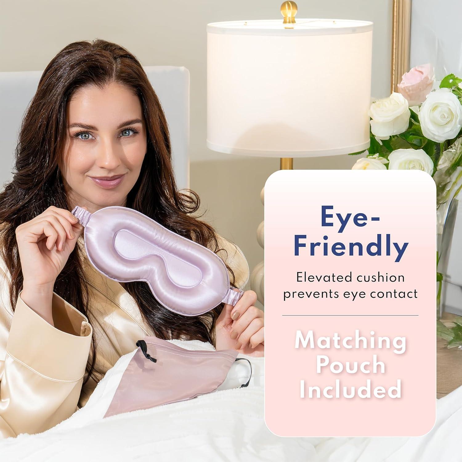 Máscara de Sueño de Seda Blissy Lavanda 100% Pura 22 Momme