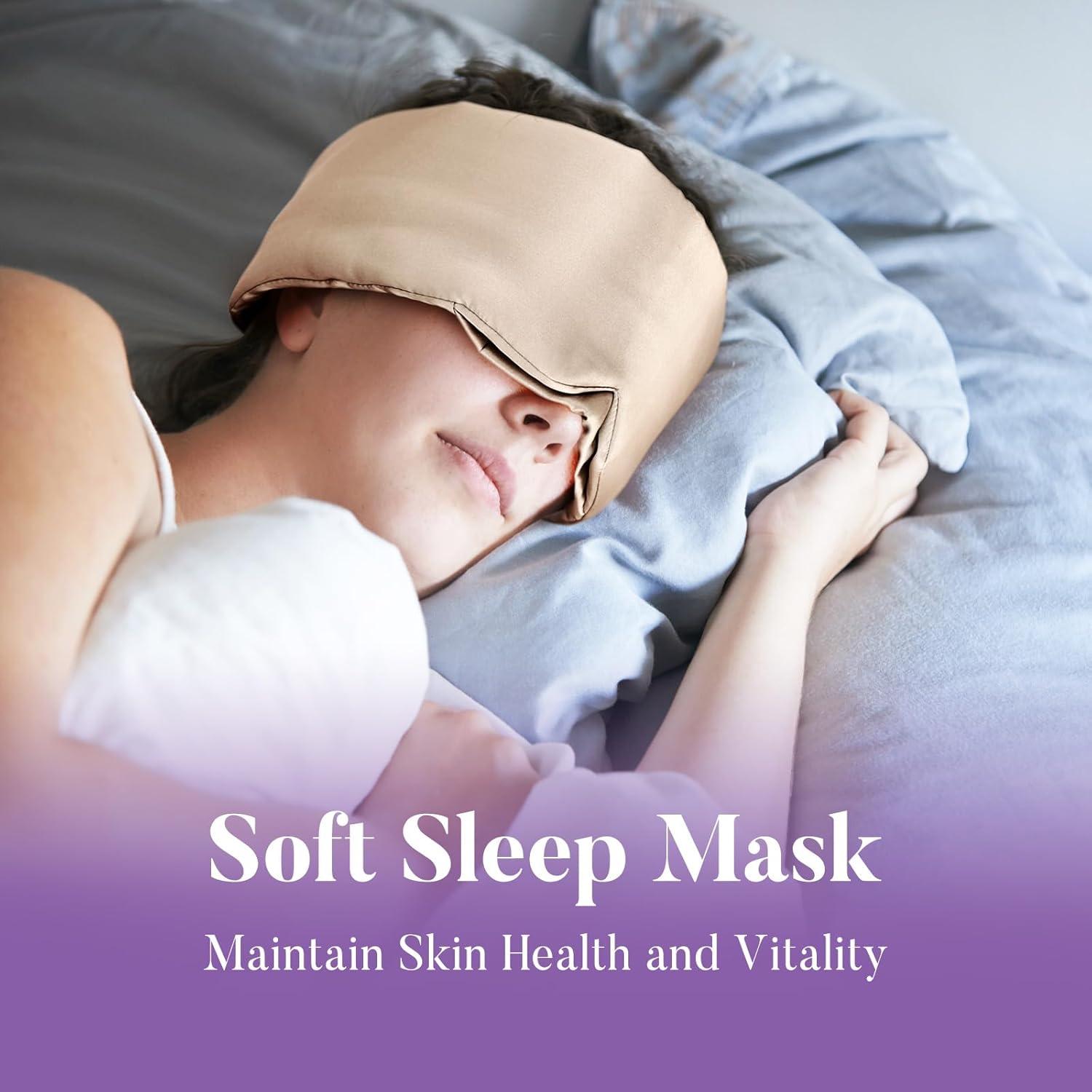 Máscara de Sueño de Satén Okaydot - Bloqueo de Luz Camel