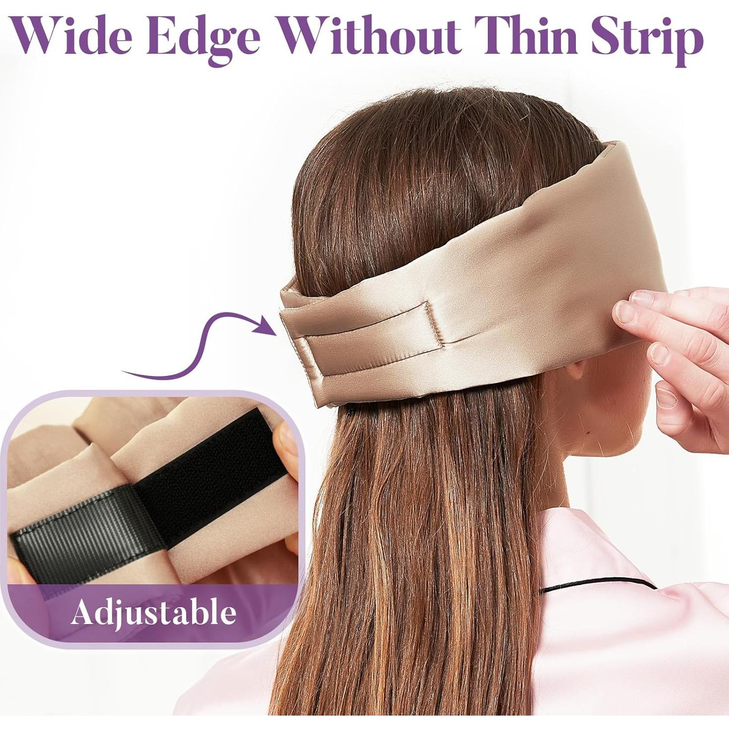 Máscara de Sueño de Satén Okaydot - Bloqueo de Luz Camel