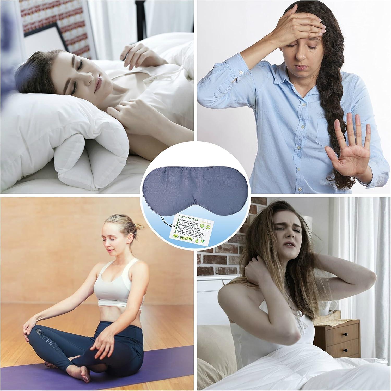 Máscara de Sueño Viscosa de Bambú 100% Gris Marino - 1 Unidad