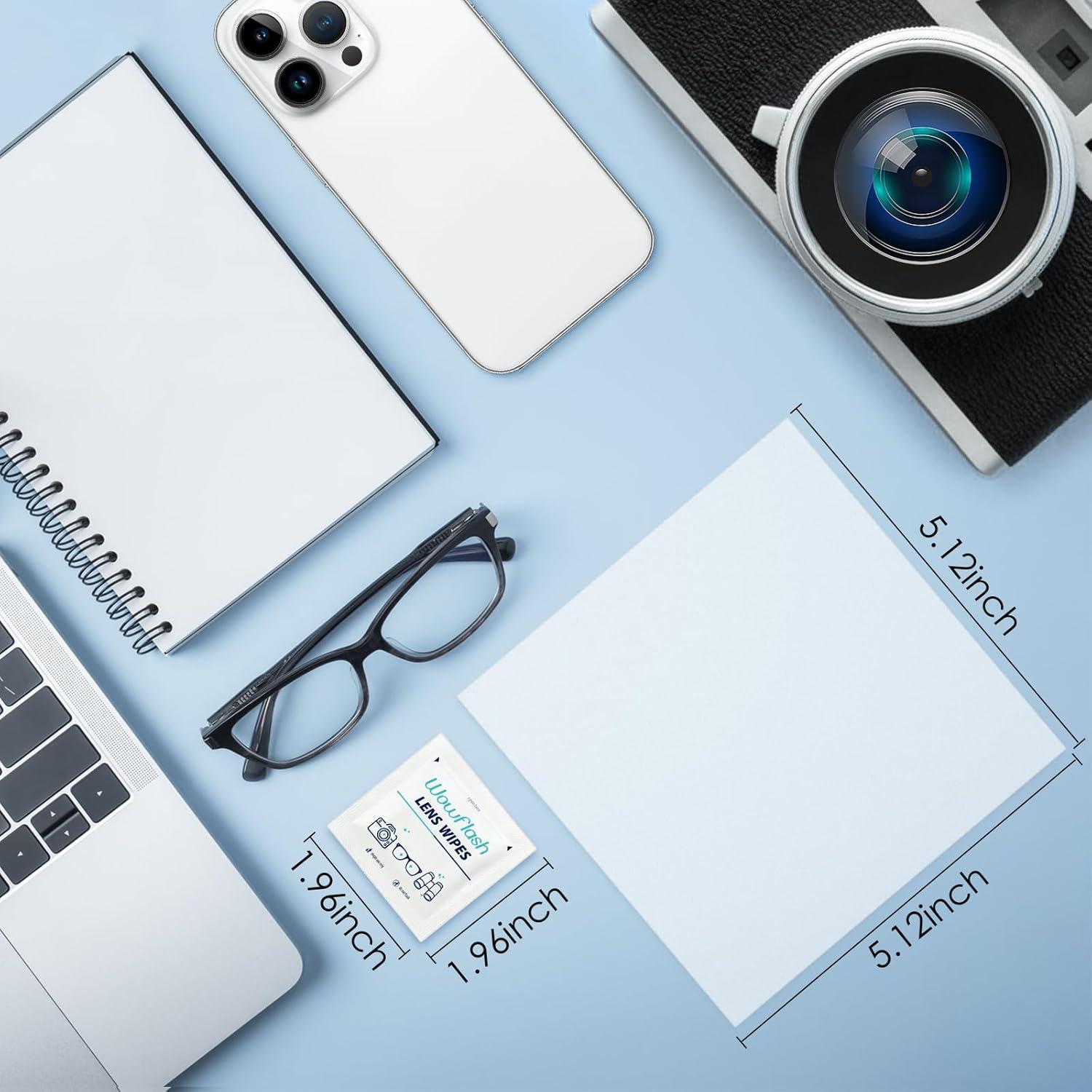 Toallitas de Limpieza Wowflash 200 Unidades para Lentes