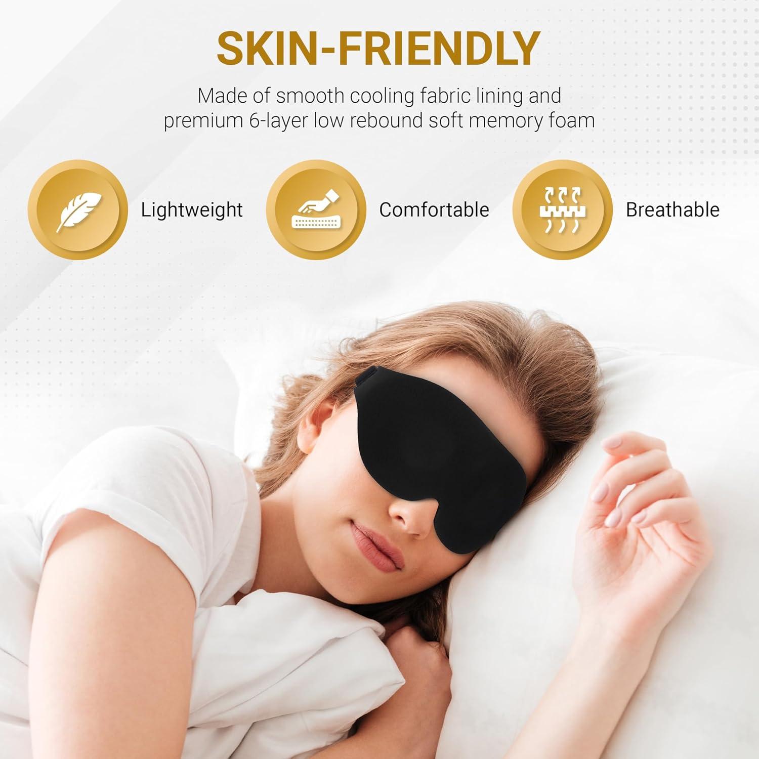 Máscara de Sueño 3D LunaOpulence con Bolsa de Viaje