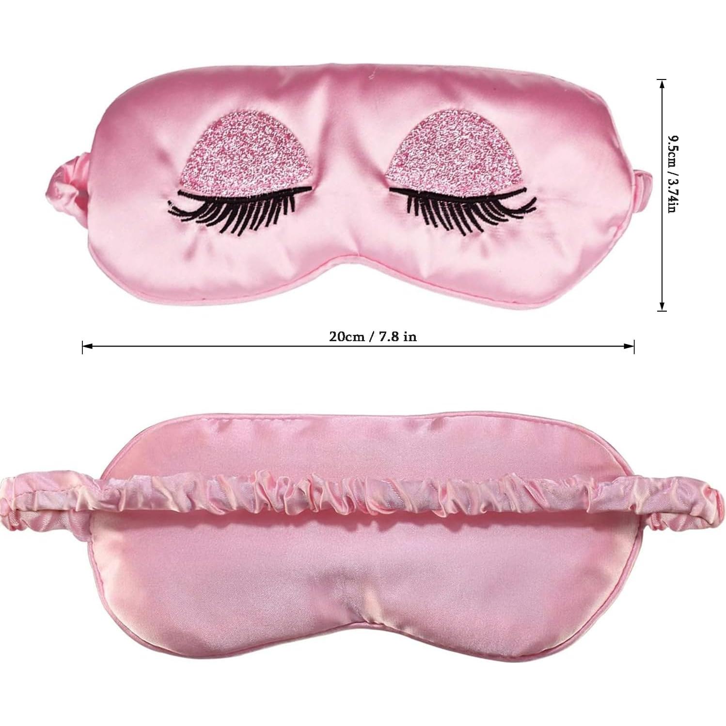 Máscara para dormir Ulbemoll de seda rosa, suave y transpirable