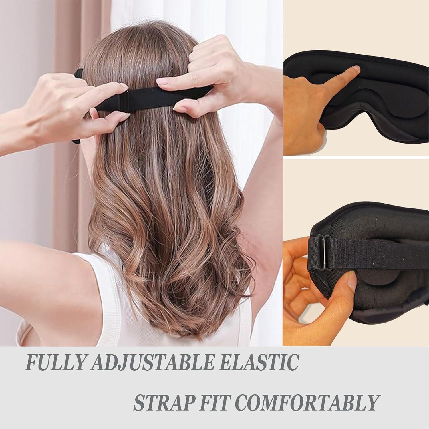 Máscara de Sueño 3D KUKUGO Ajustable Bloqueadora de Luz