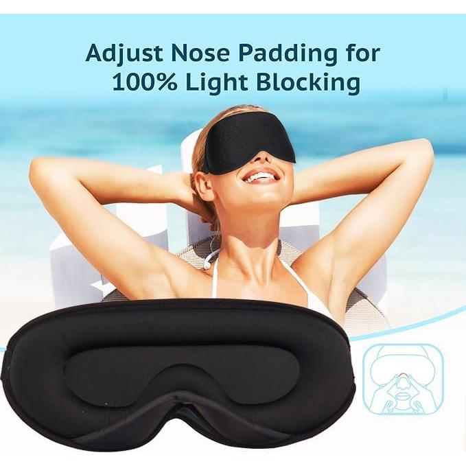 Máscara de Sueño 3D KUKUGO Ajustable Bloqueadora de Luz