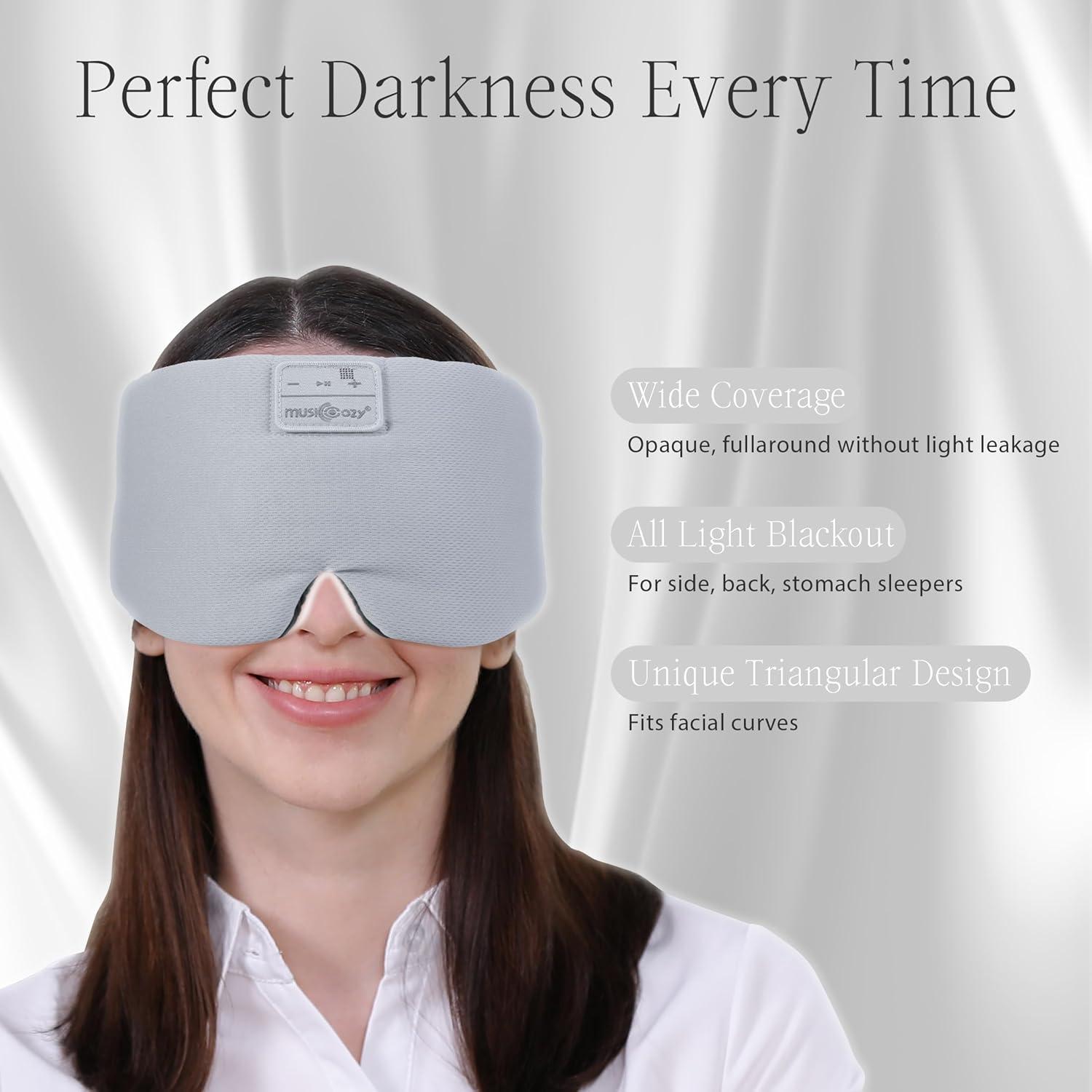 MÁSCARA DE SUEÑO MUSICOZY CON AURICULARES BLUETOOTH NEGRO