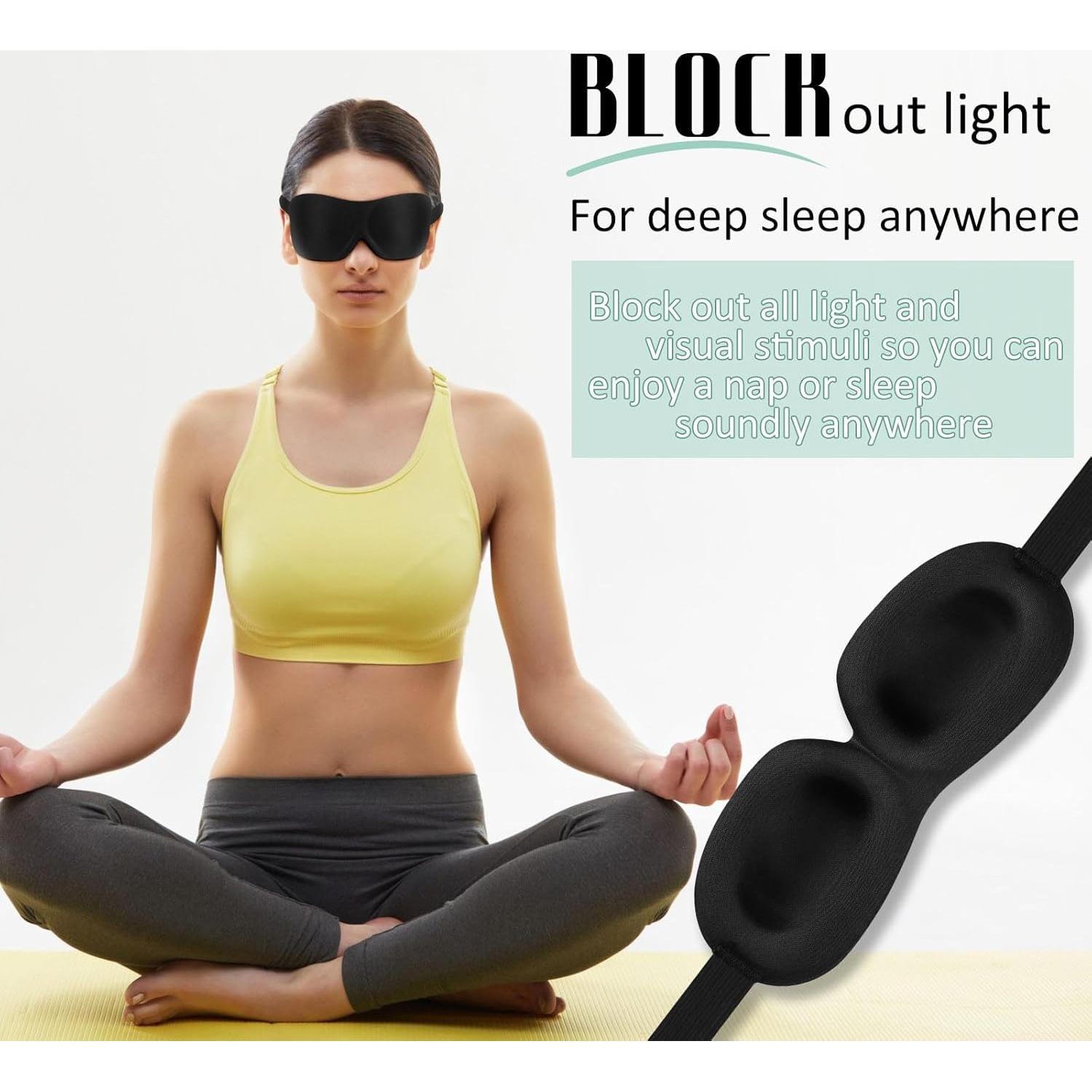 8 Pcs Máscaras de Sueño 3D Bencailor Ajustables Bloqueo Luz