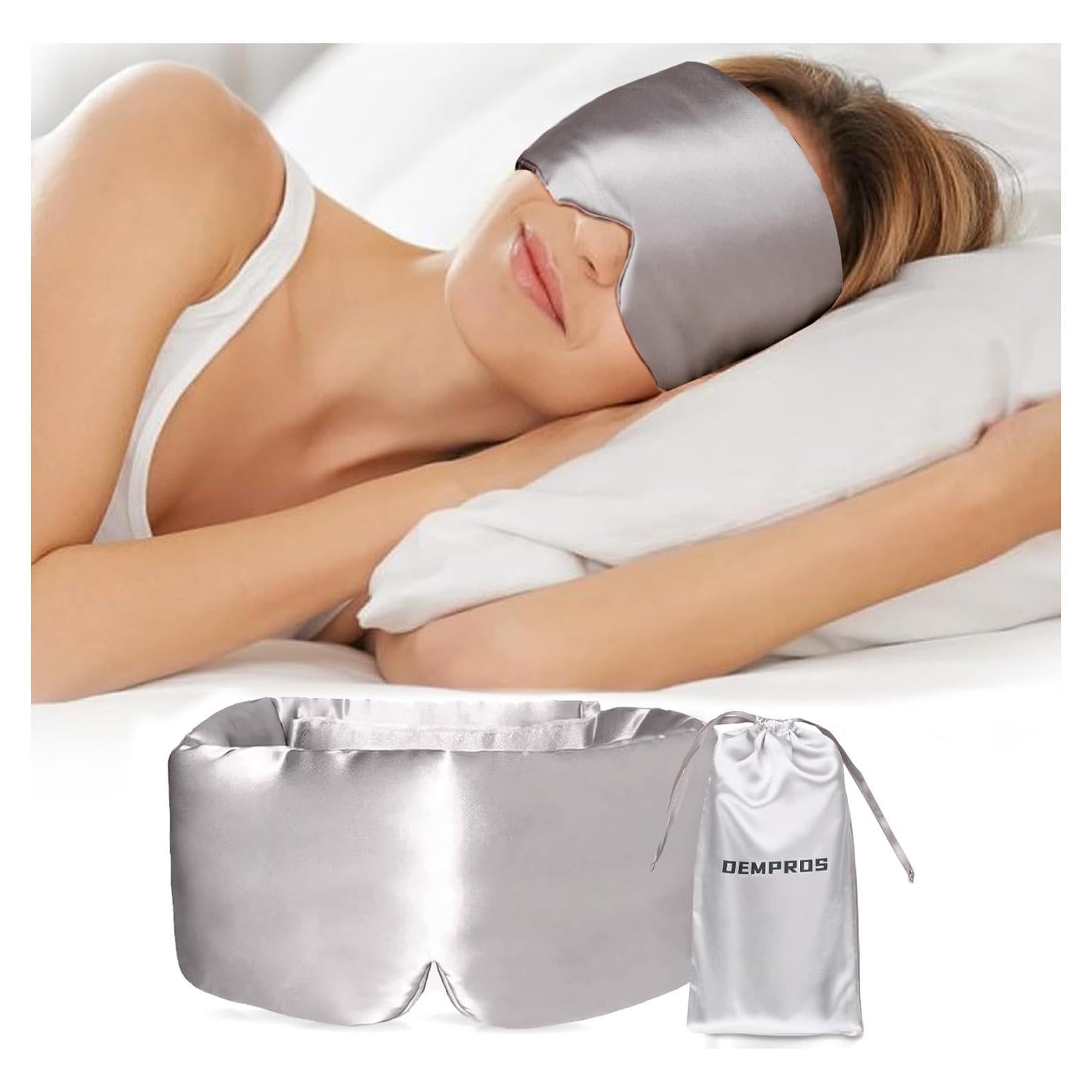 Máscara de Sueño de Seda Dempors Plata Minka Ajustable