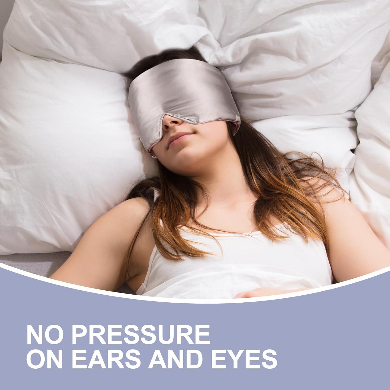 Máscara de Sueño de Seda Dempors Plata Minka Ajustable