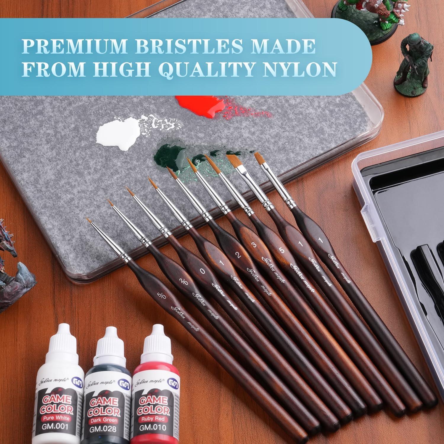 Paleta Húmeda Arce Dorado para Pintar Miniaturas con 9 Pinceles