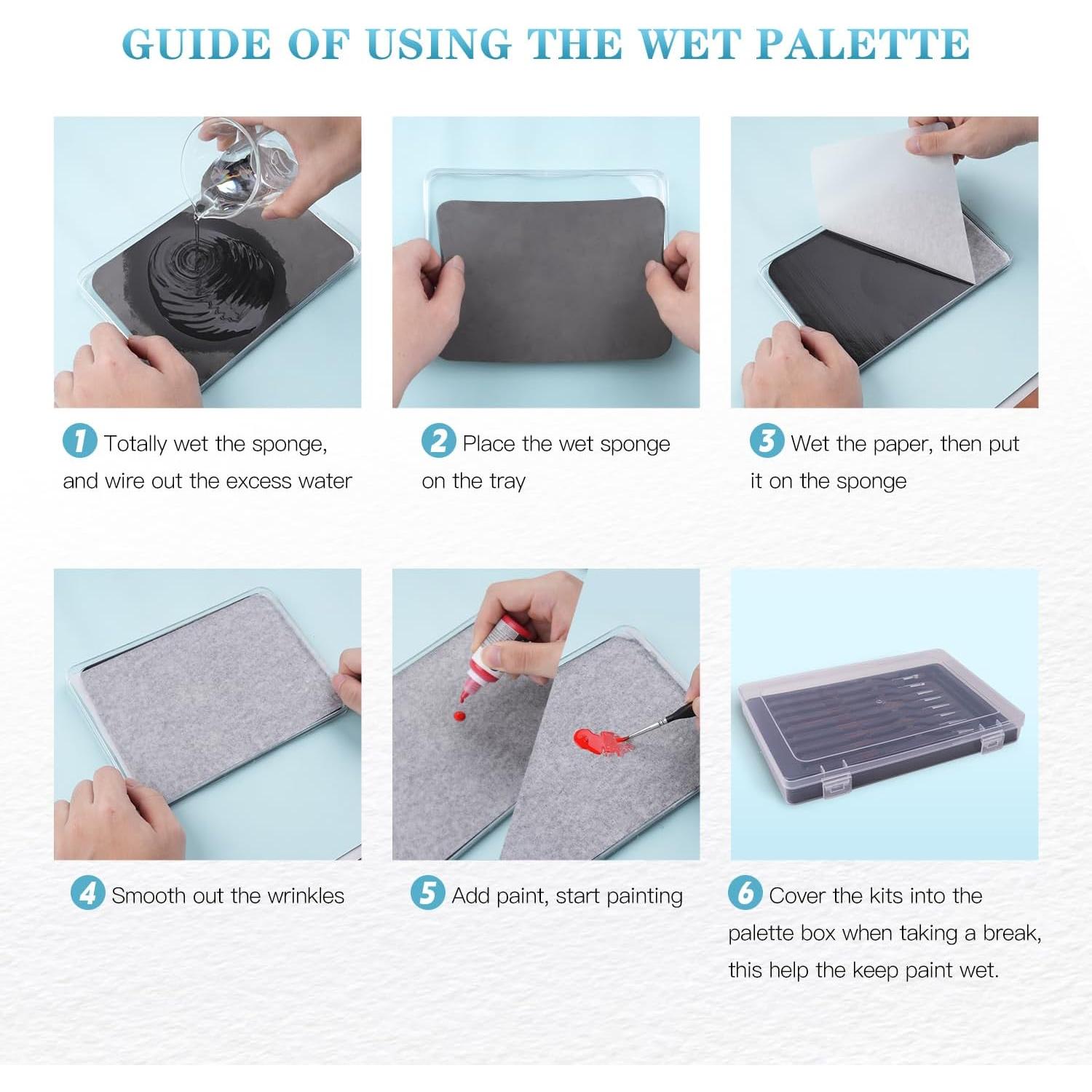 Paleta Húmeda Arce Dorado para Pintar Miniaturas con 9 Pinceles