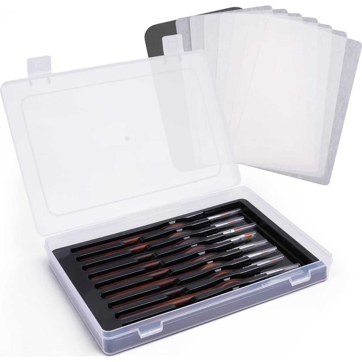 Paleta Húmeda Arce Dorado para Pintar Miniaturas con 9 Pinceles