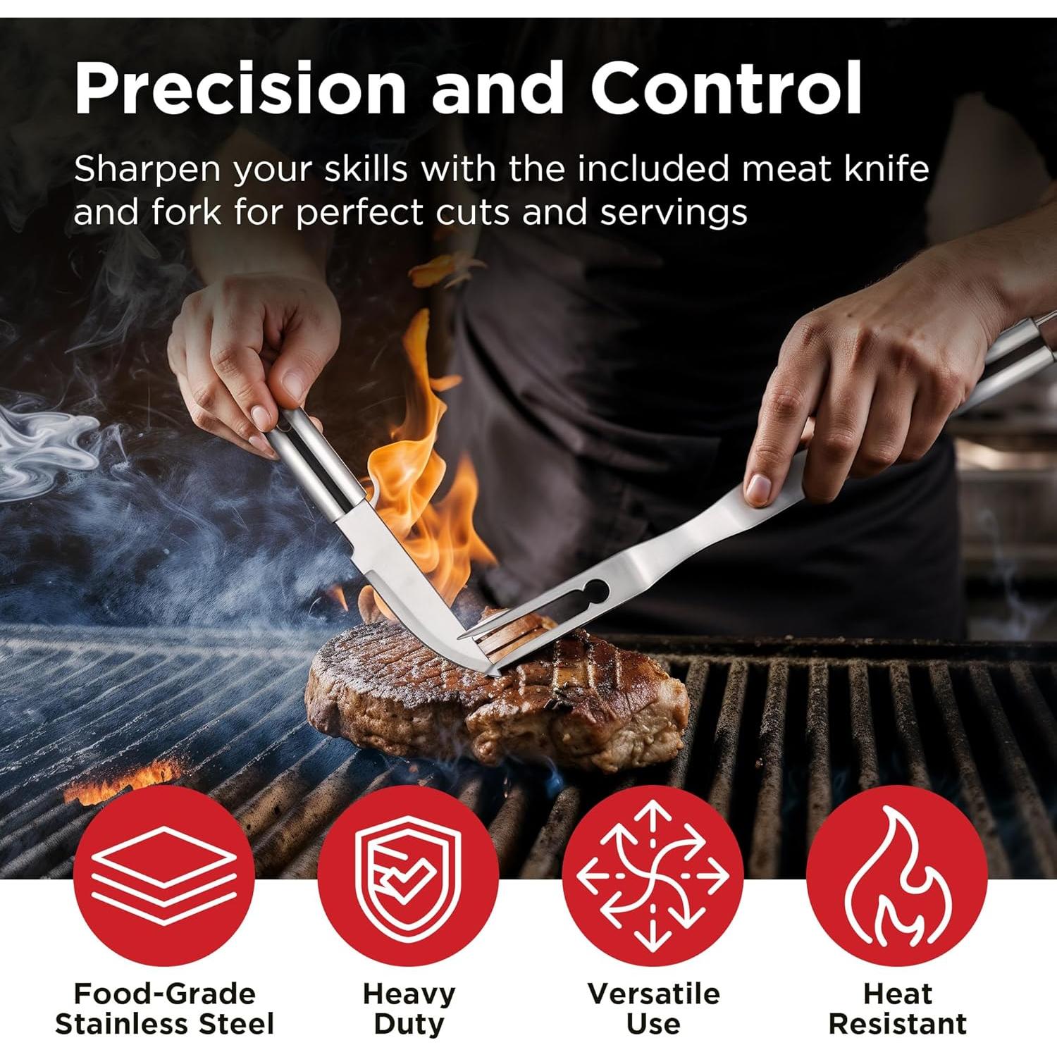 Set de Parrilla Kaluns 40 Piezas Acero Inoxidable