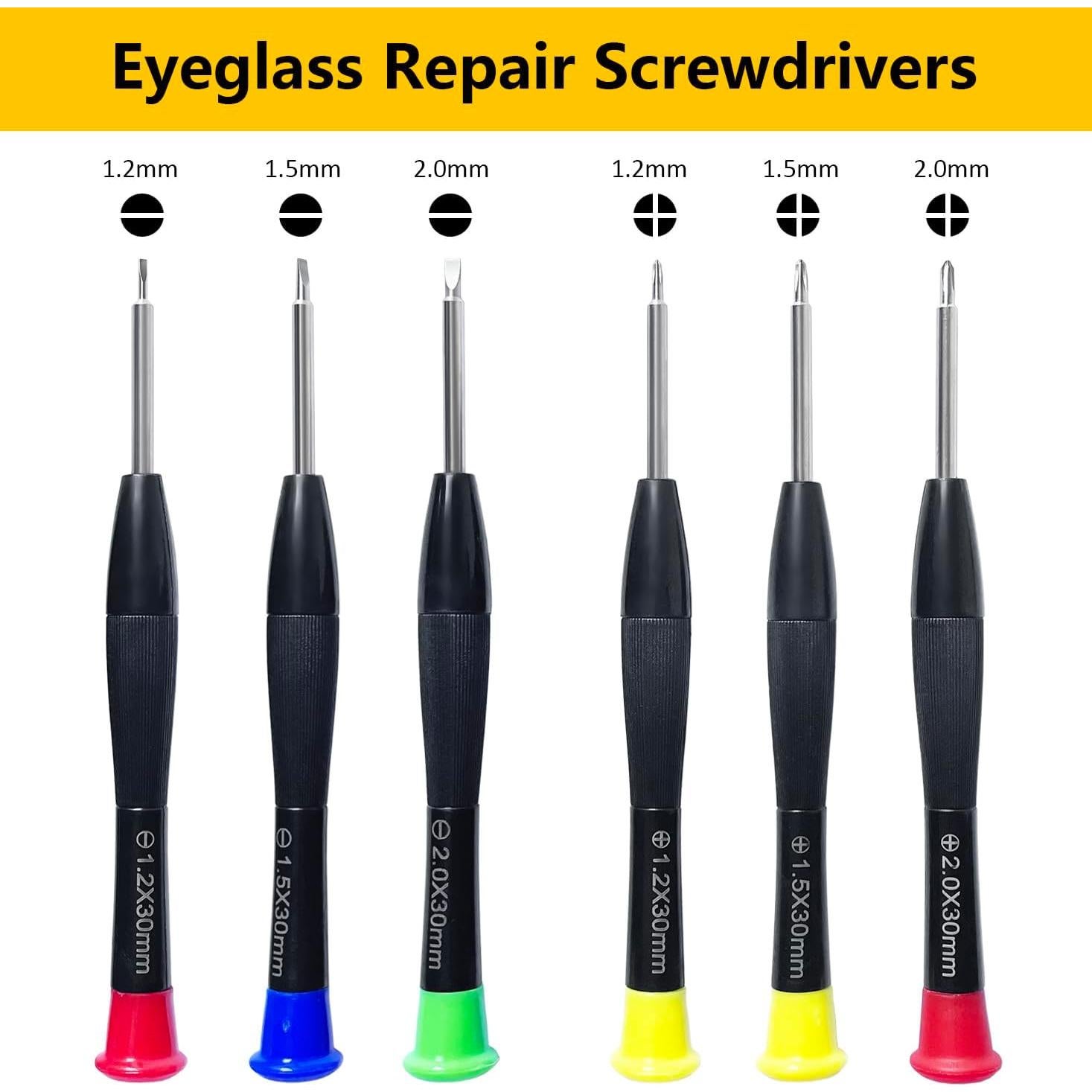 Kit de Reparación de Gafas PFDHQS 24 Tornillos y Herramientas