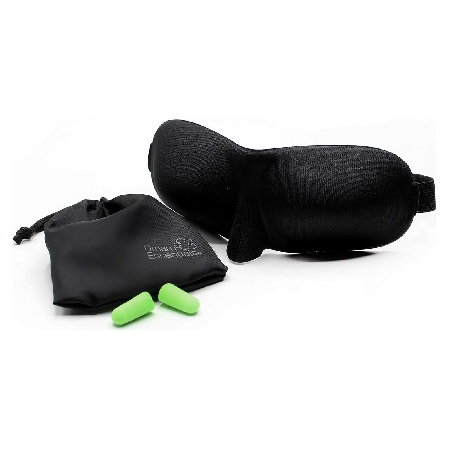 Máscara de Sueño Contorneada Wild Essentials® Negra con Tapones