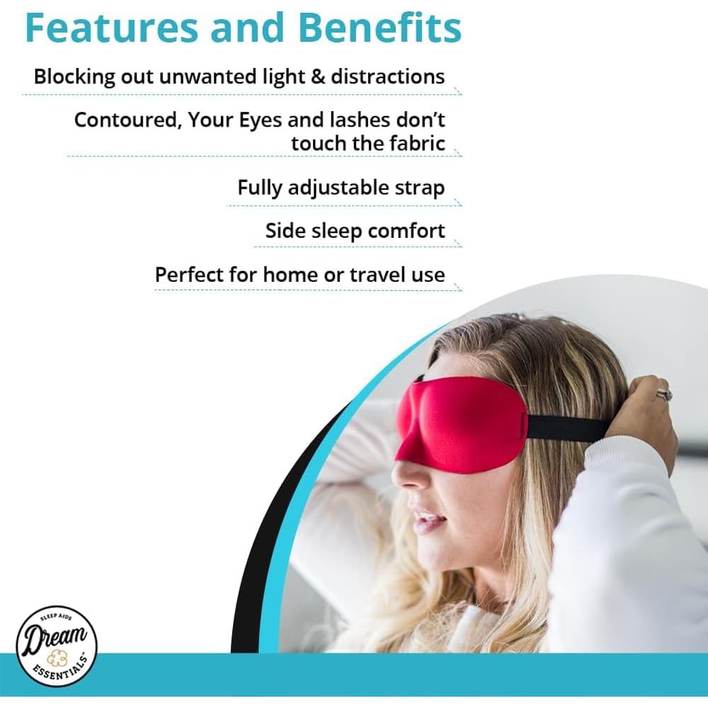 Máscara de Sueño Contorneada Wild Essentials® Negra con Tapones