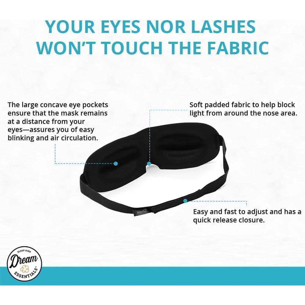 Máscara de Sueño Contorneada Wild Essentials® Negra con Tapones