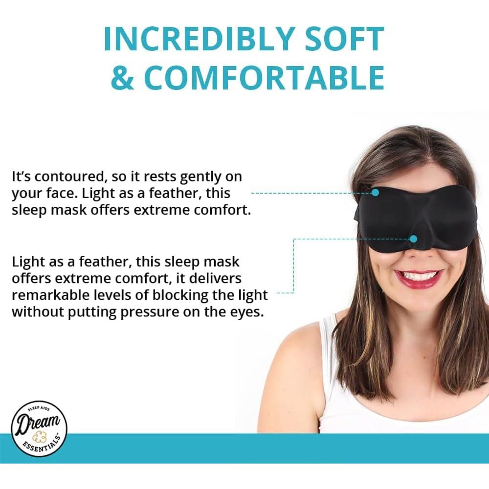 Máscara de Sueño Contorneada Wild Essentials® Negra con Tapones