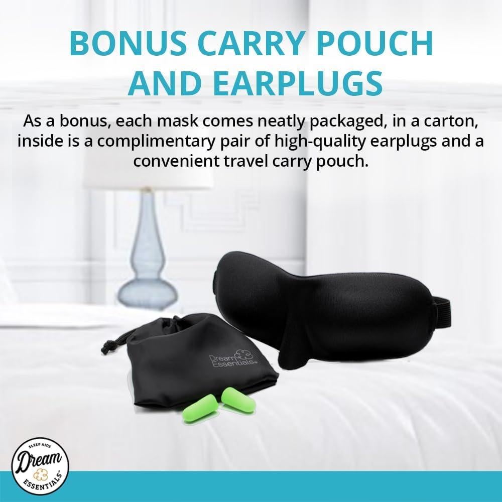 Máscara de Sueño Contorneada Wild Essentials® Negra con Tapones