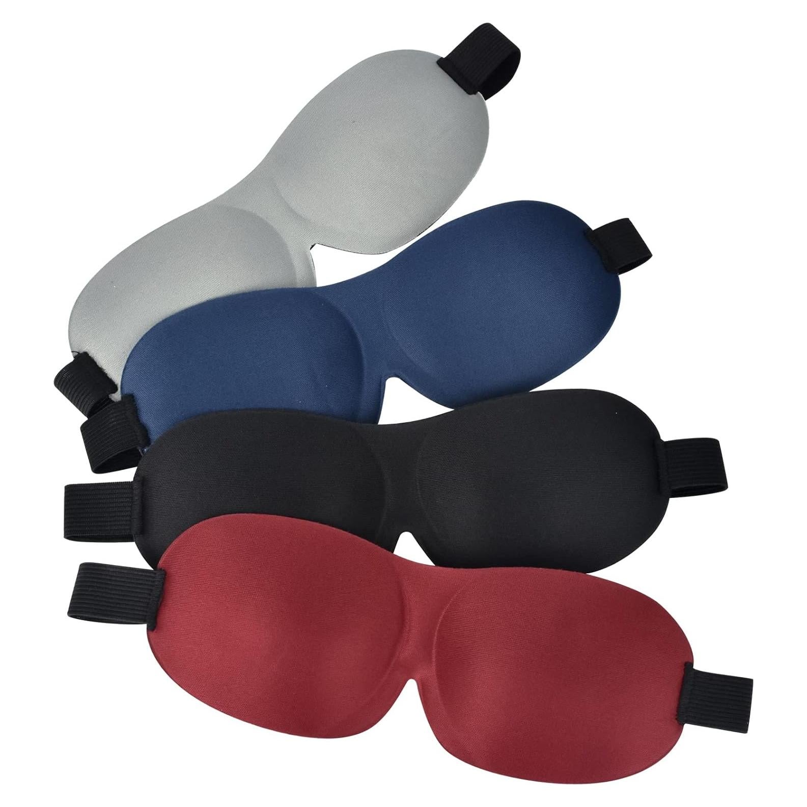 4 Pcs Máscaras de Sueño 3D AccEncyc Antifaz Lavable