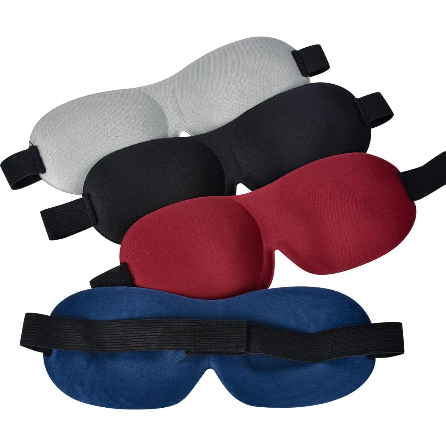 4 Pcs Máscaras de Sueño 3D AccEncyc Antifaz Lavable