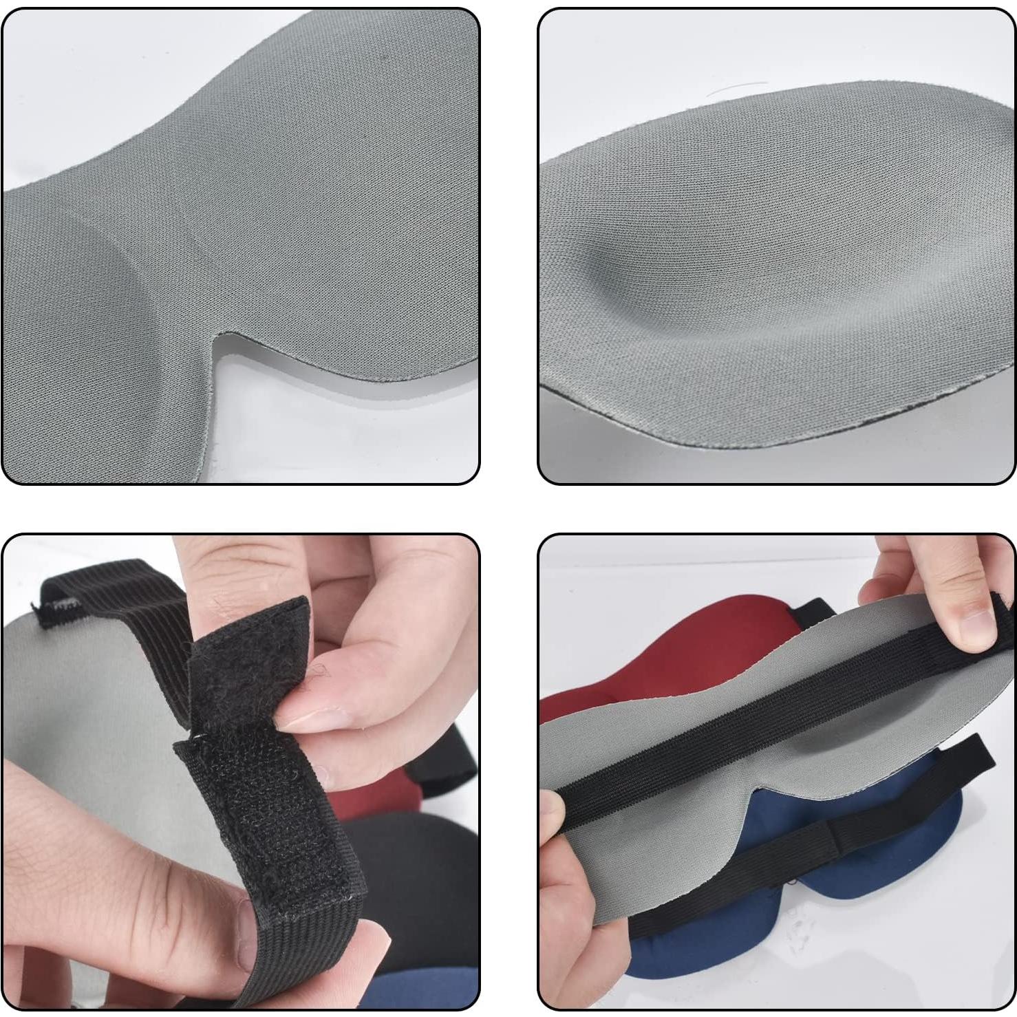 4 Pcs Máscaras de Sueño 3D AccEncyc Antifaz Lavable