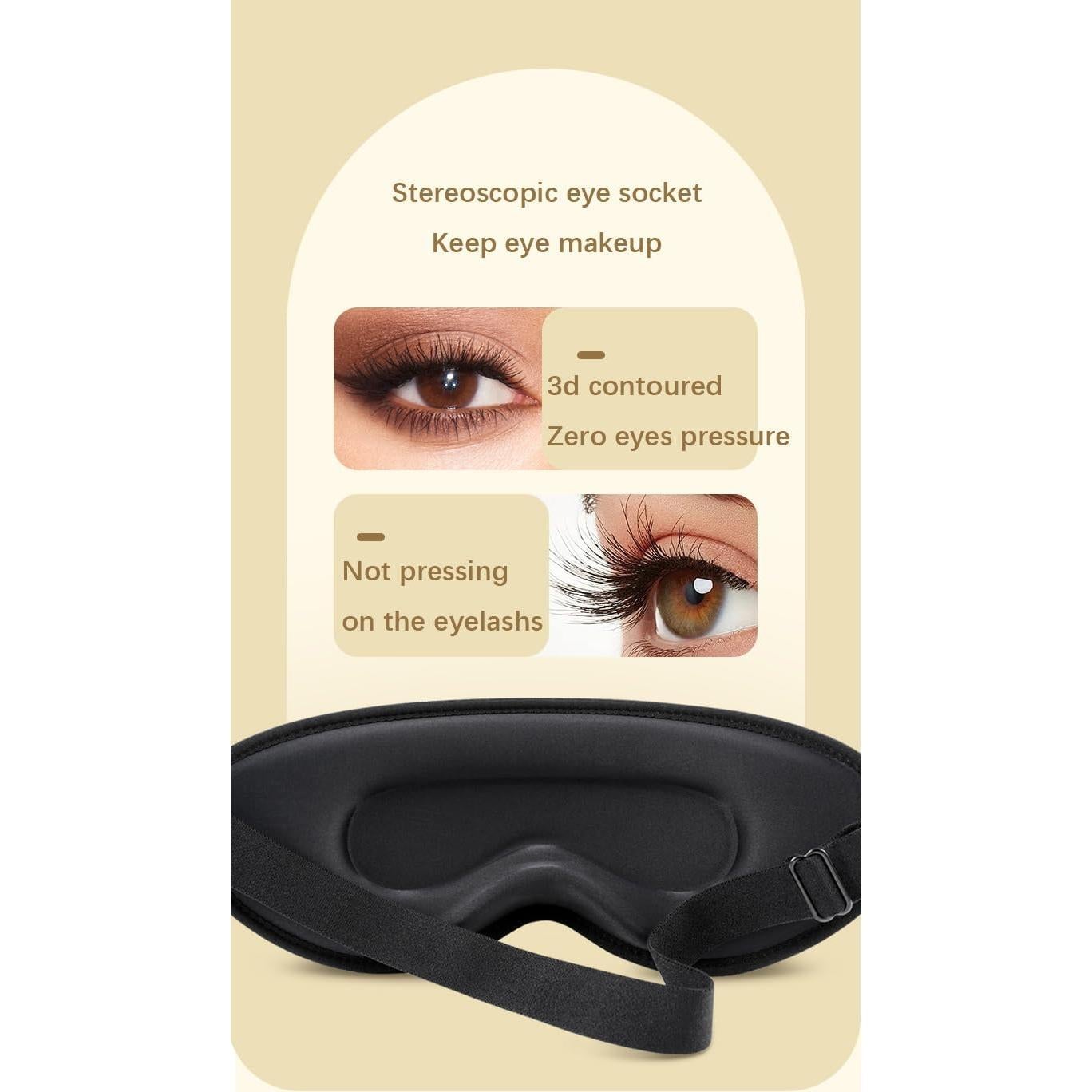 Máscara para dormir 3D SANREE ajustable y transpirable