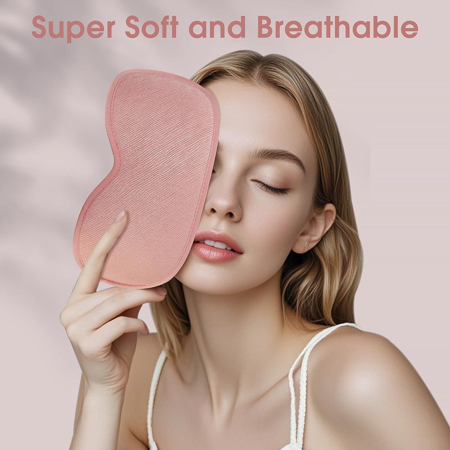 Máscara de Sueño 3D Halenmou Rosa Algodón Lycra Suave