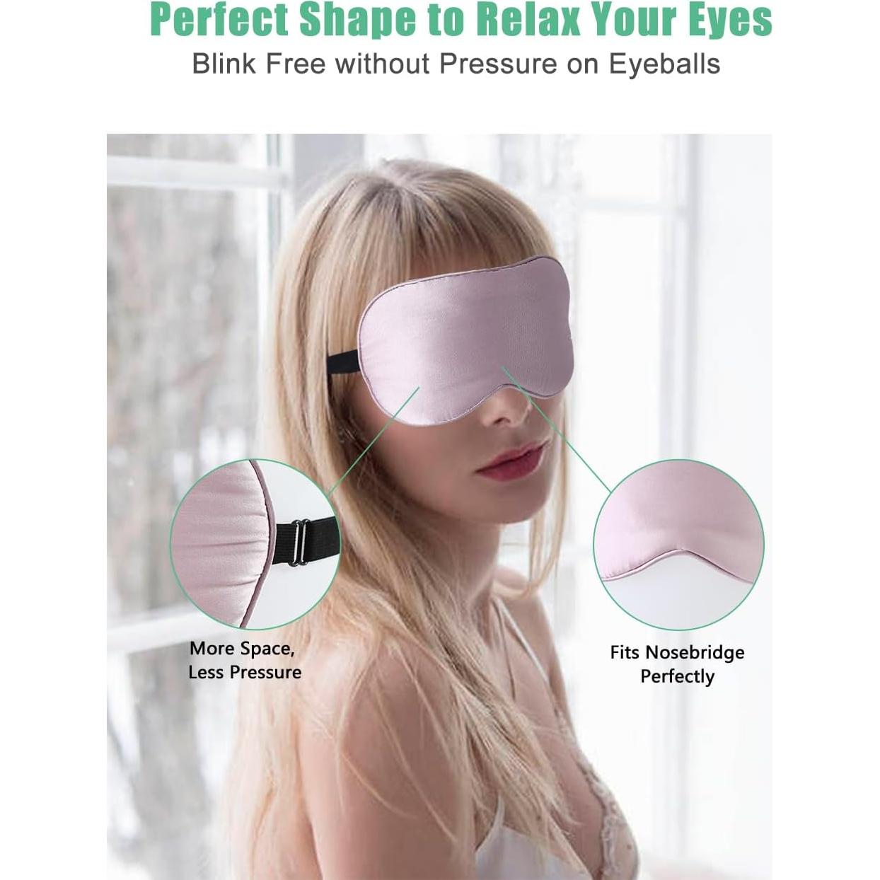 Máscara de Sueño BeeVines 100% Seda Morera Paquete de 4