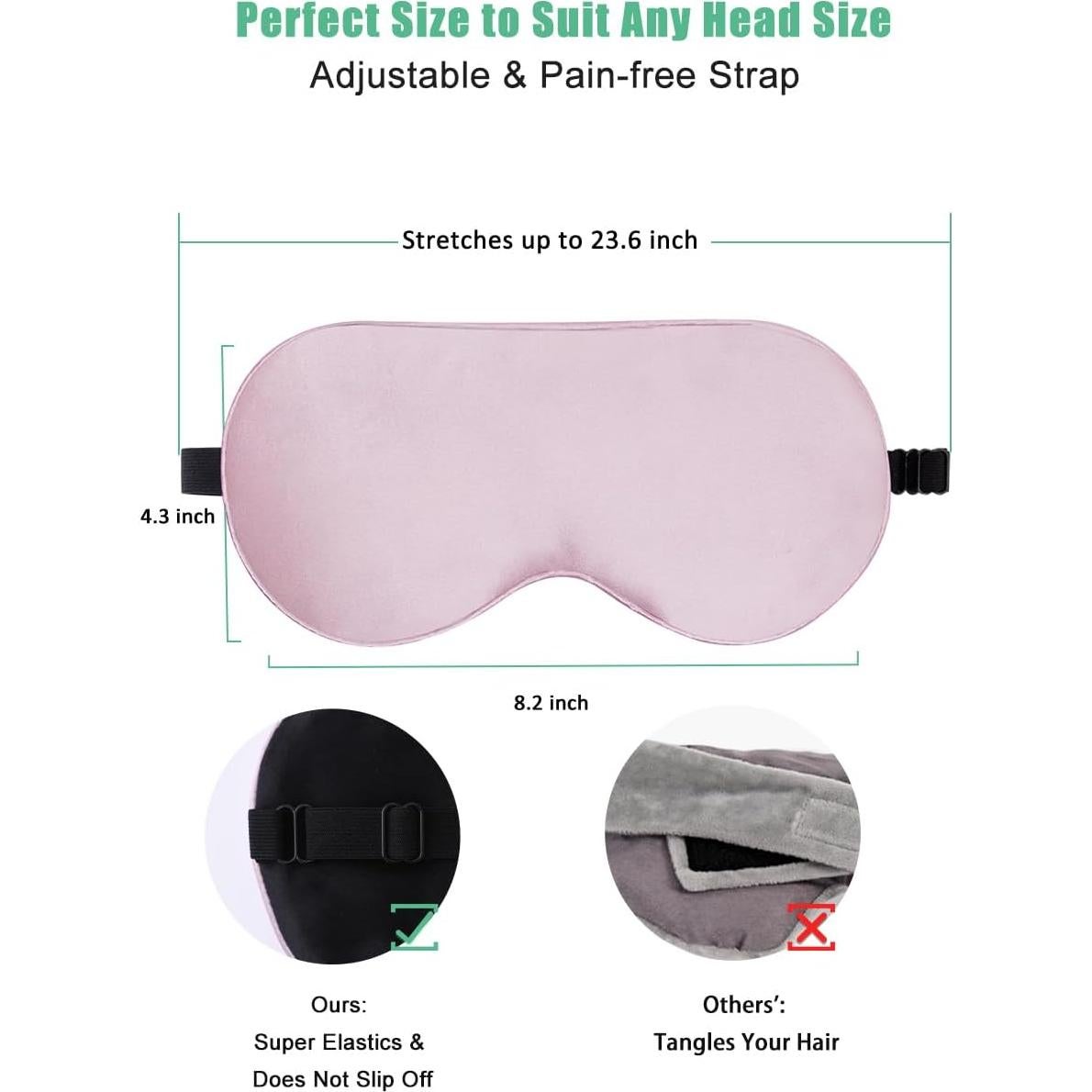 Máscara de Sueño BeeVines 100% Seda Morera Paquete de 4