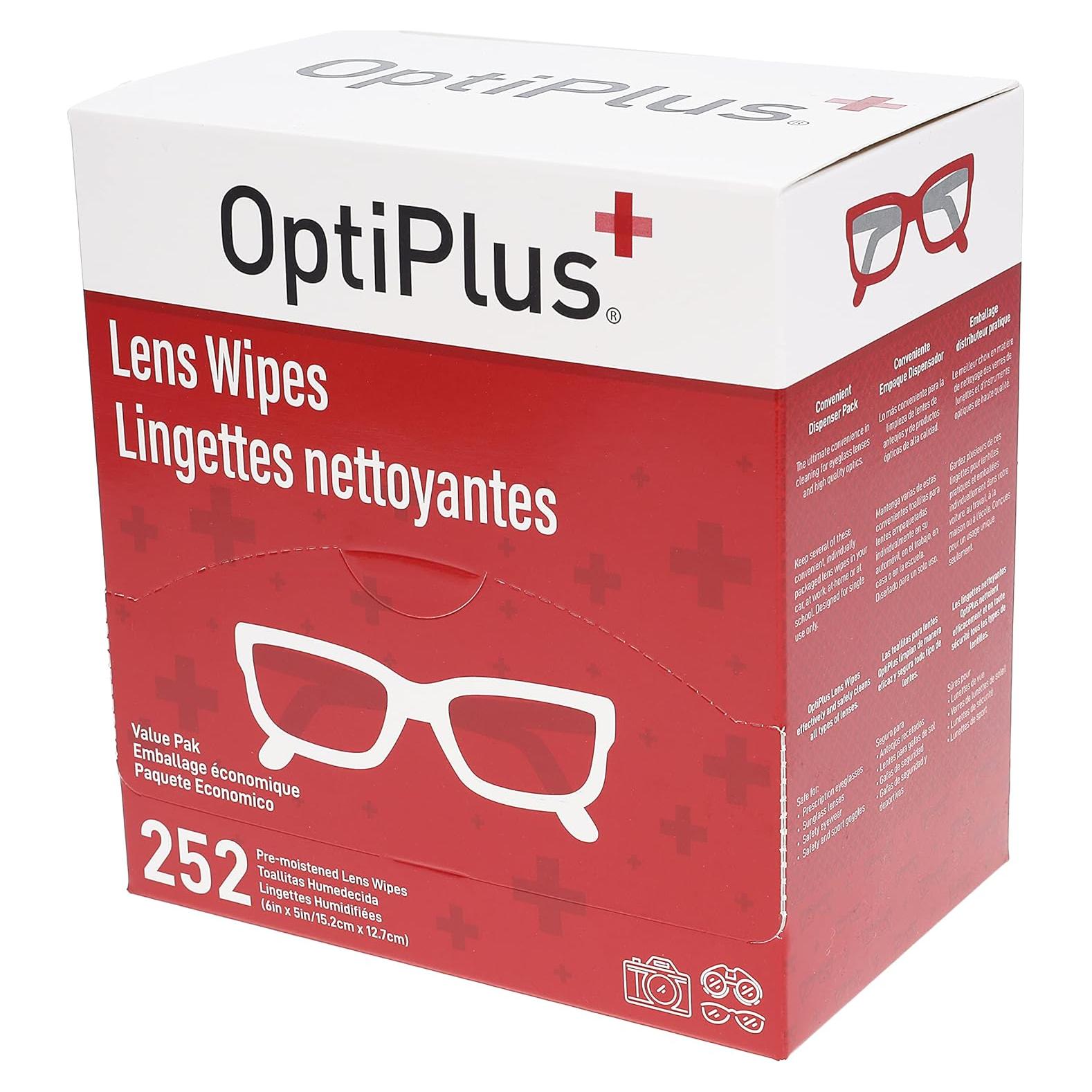 Toallitas de Limpieza para Lentes OptiPlus - 252 Unidades