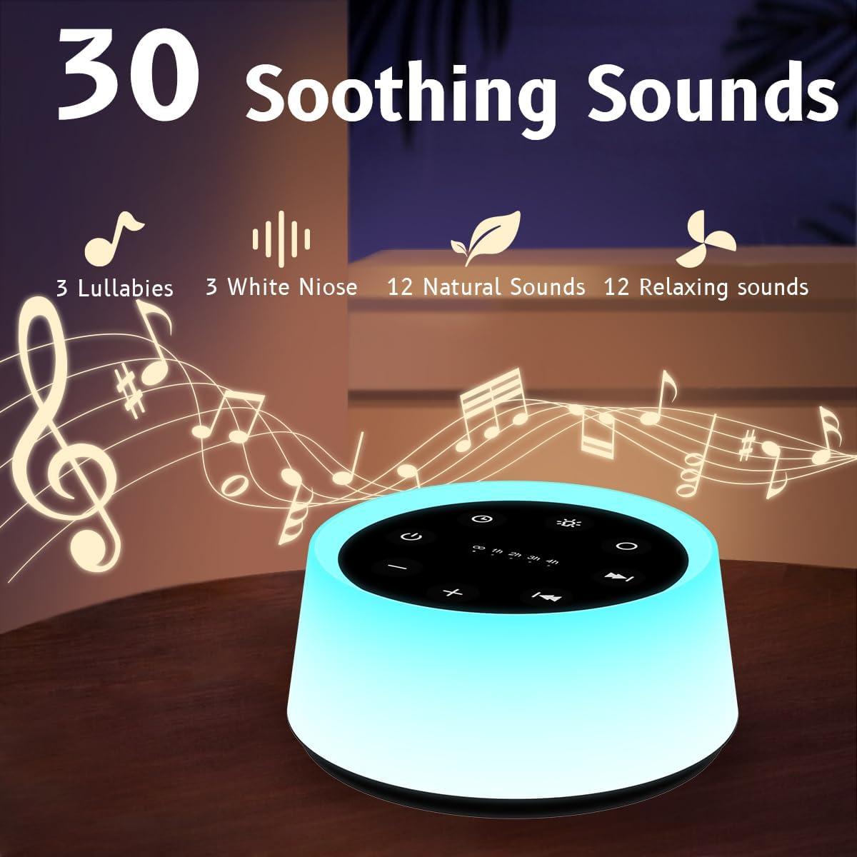 Máquina de Sonido ColorsNoise con 30 Sonidos y Luz Nocturna