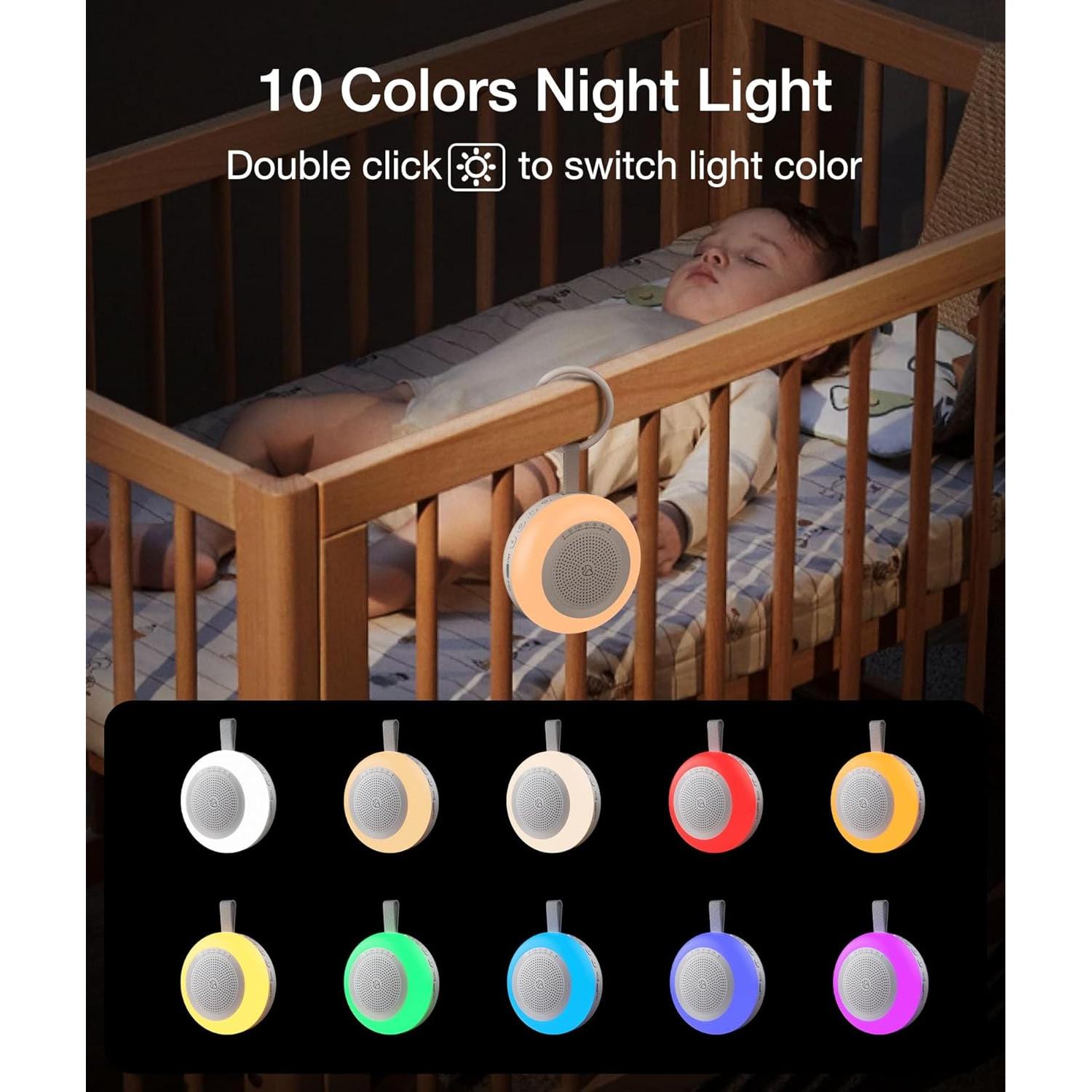 Máquina de Sonido Portátil LEICEX B51, 33 Sonidos y Luz Nocturna