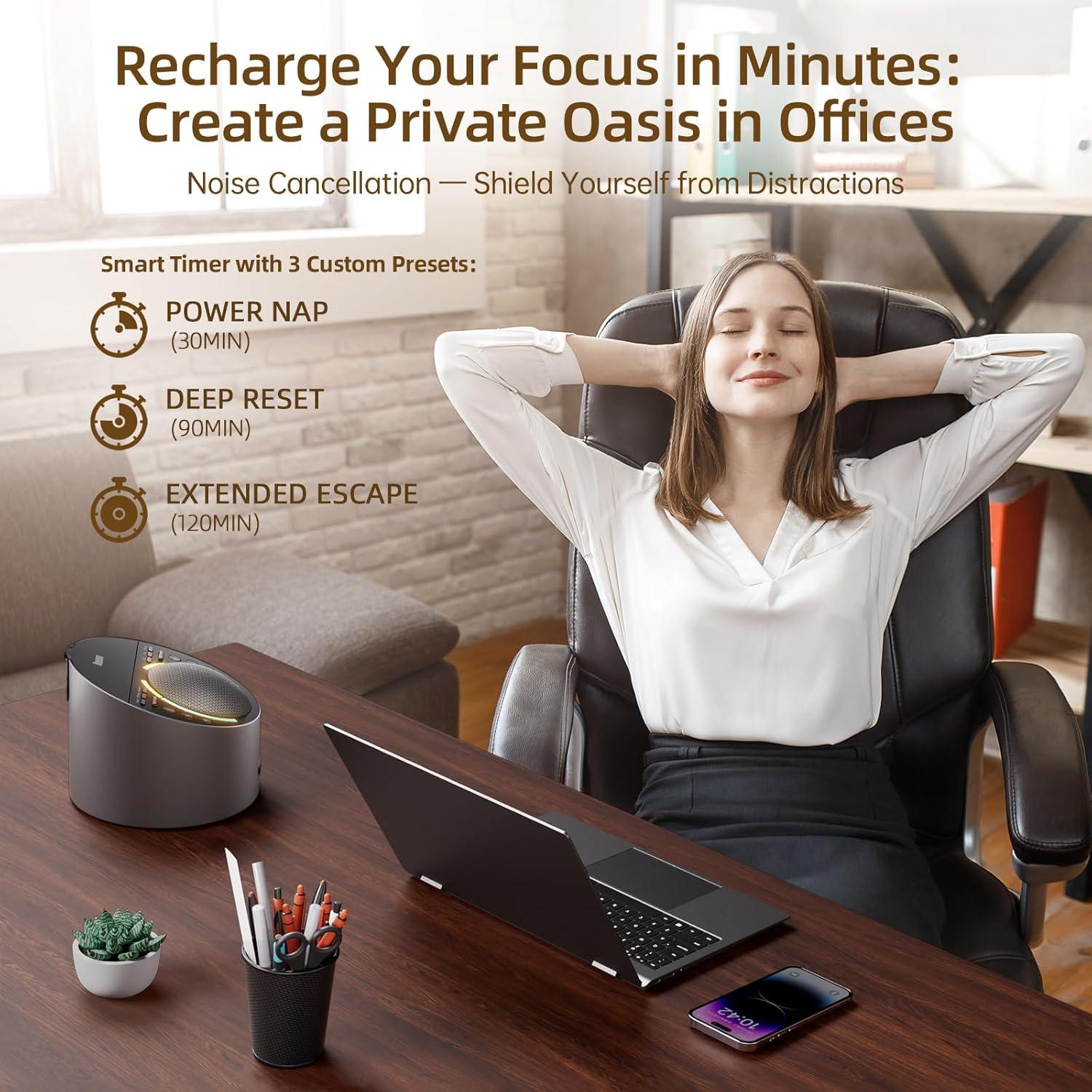 Máquina de Sonido ANWOON 4-en-1 Difusor Aroma Gris