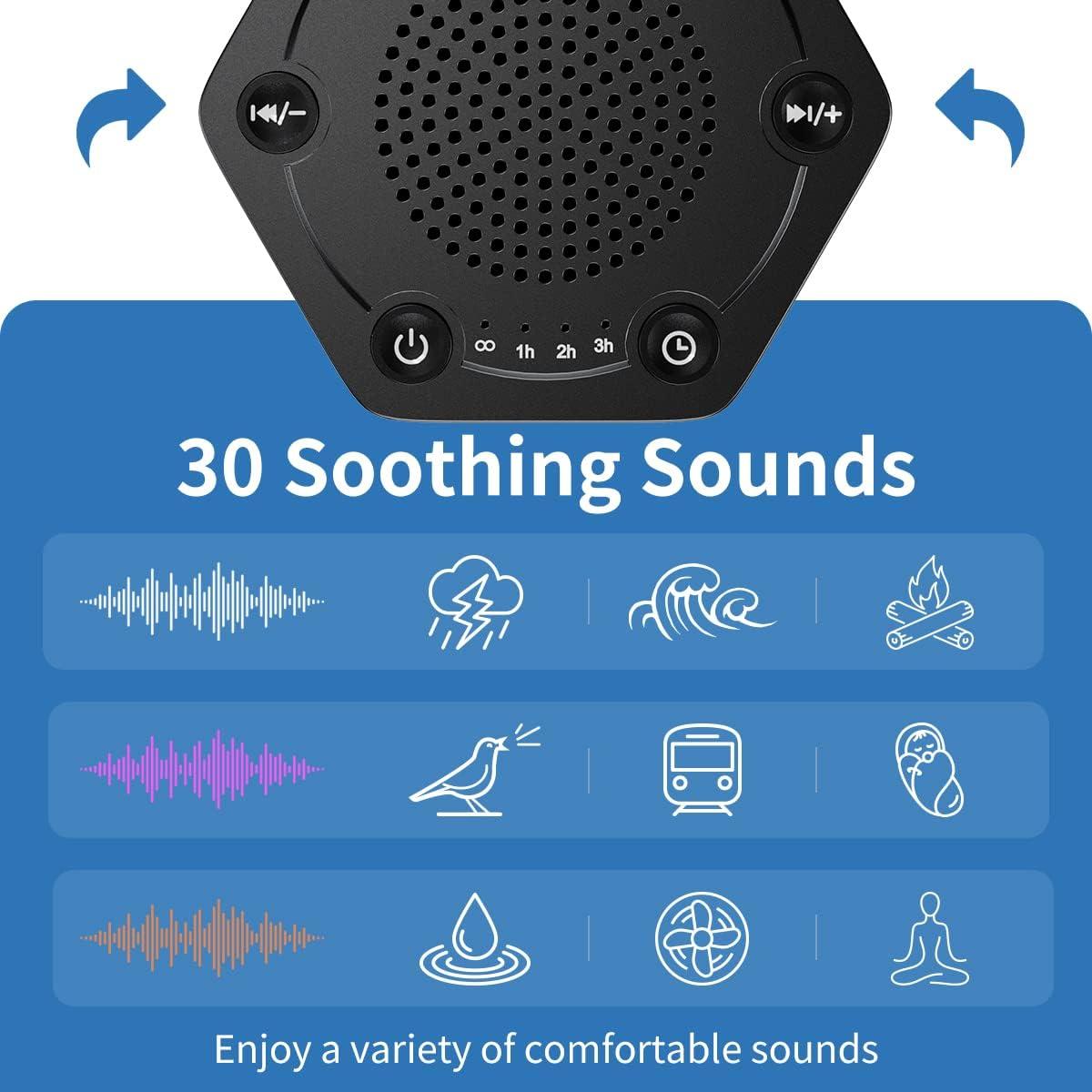 Máquina de Sonido Blanco WowSleep WWN-UB1 30 Sonidos 12 Luces