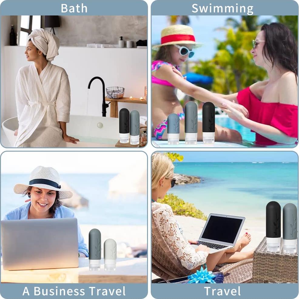 Set de 18 Botellas de Viaje Tocelffe Silicona A prueba de Fugas