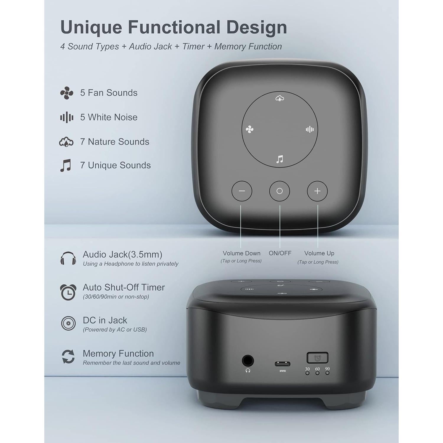 Máquina de Ruido Blanco Xiaoyi S3-ECO 24 Sonidos Relajantes