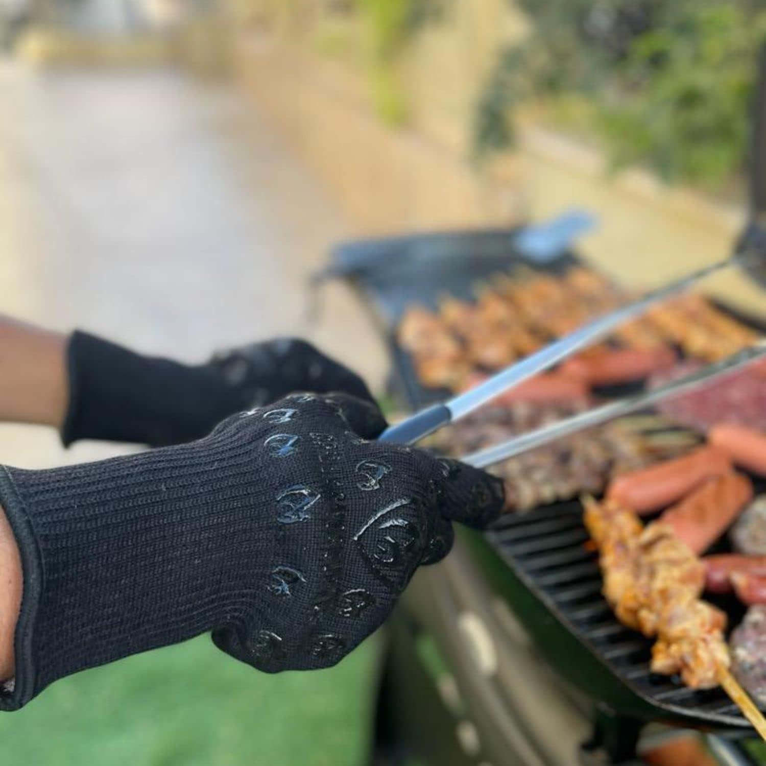 Guantes de Horno Grill Armor Negros 500°C Manga Extra Larga