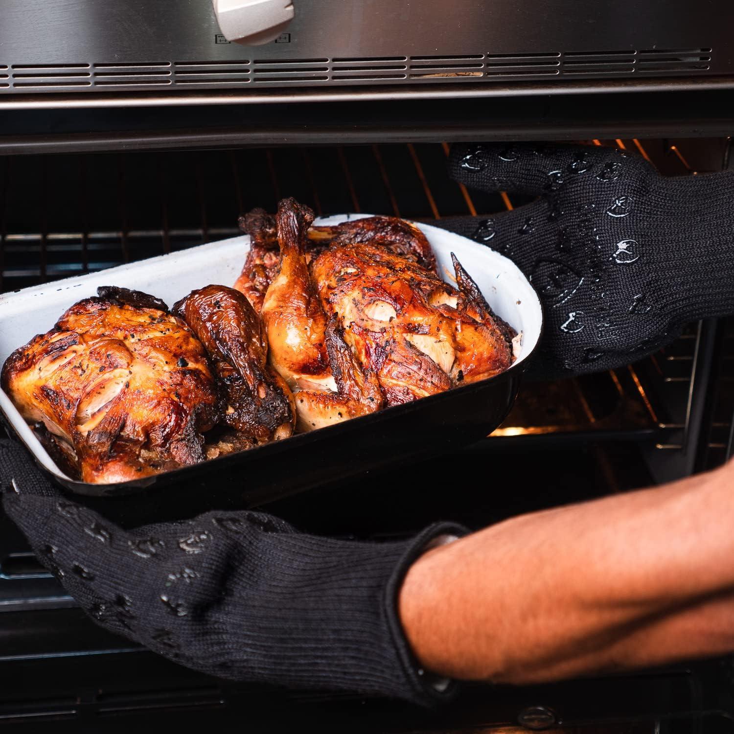 Guantes de Horno Grill Armor Negros 500°C Manga Extra Larga