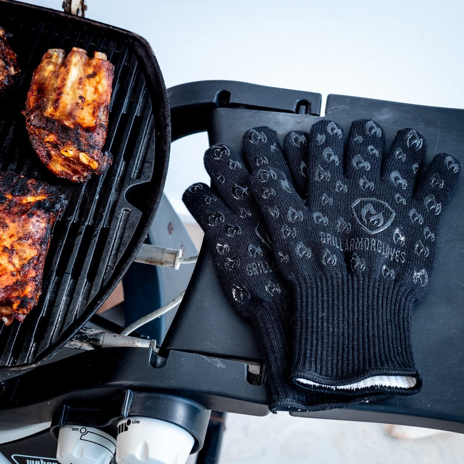 Guantes de Horno Grill Armor Negros 500°C Manga Extra Larga
