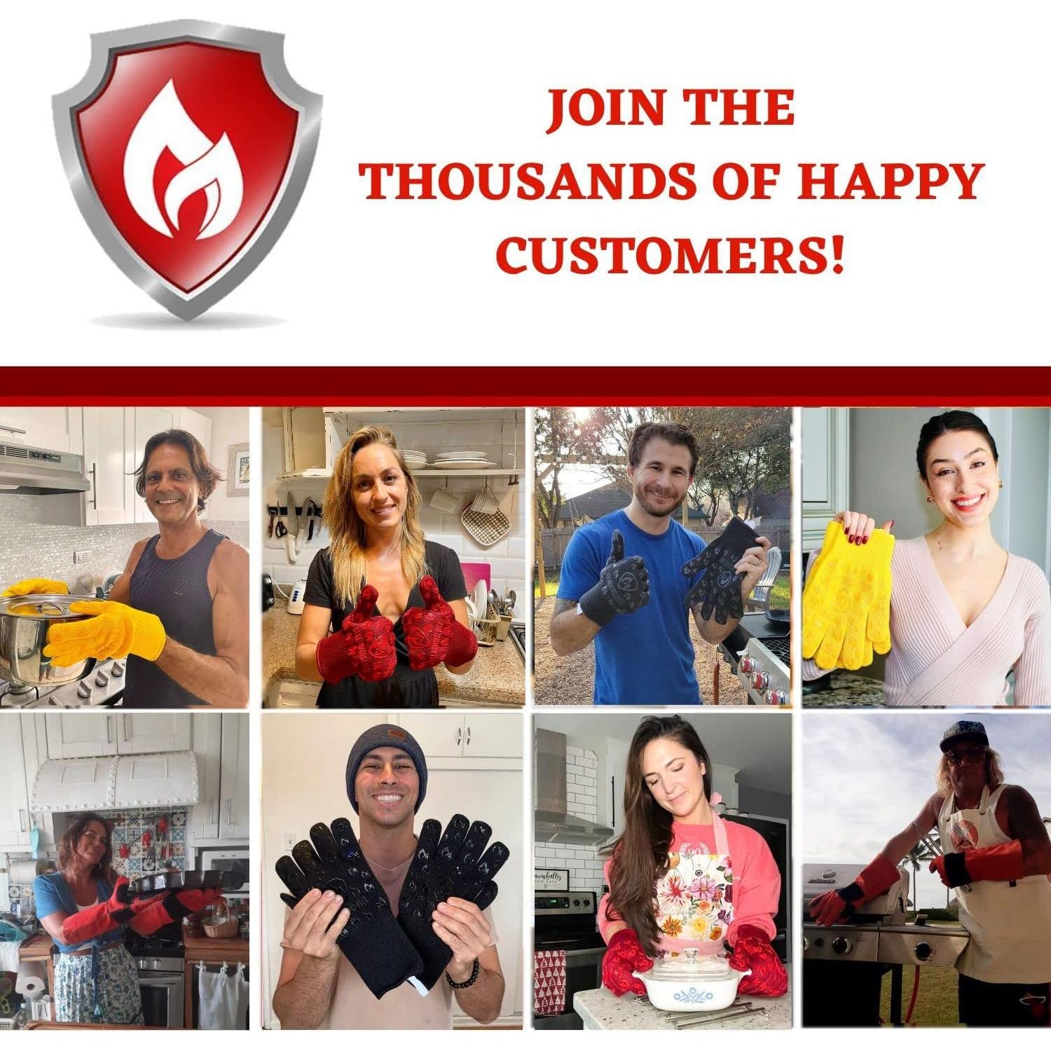 Guantes de Horno Grill Armor Negros 500°C Manga Extra Larga