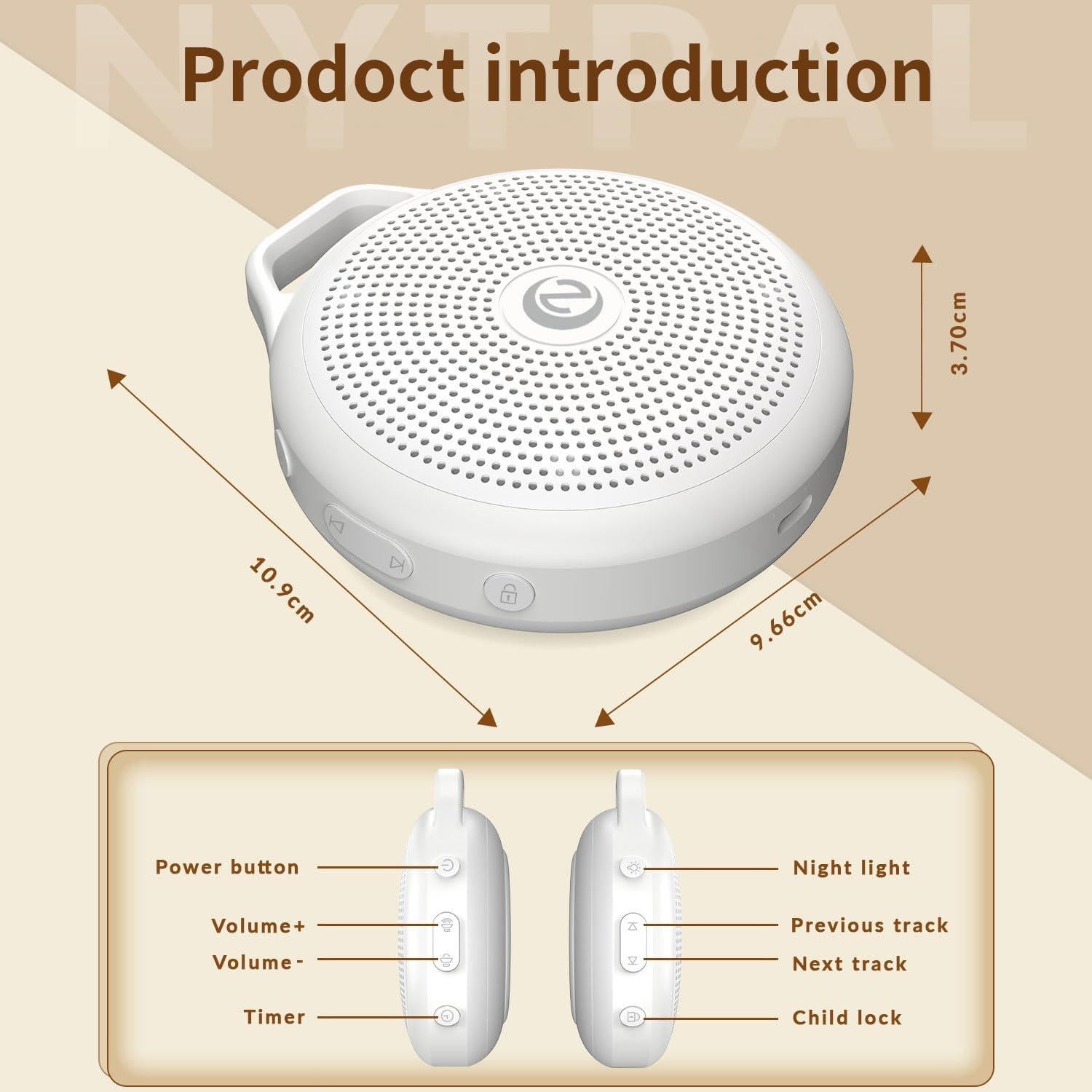 Máquina de Sonido Blanco Nytpal N10 para Bebés 20 Sonidos