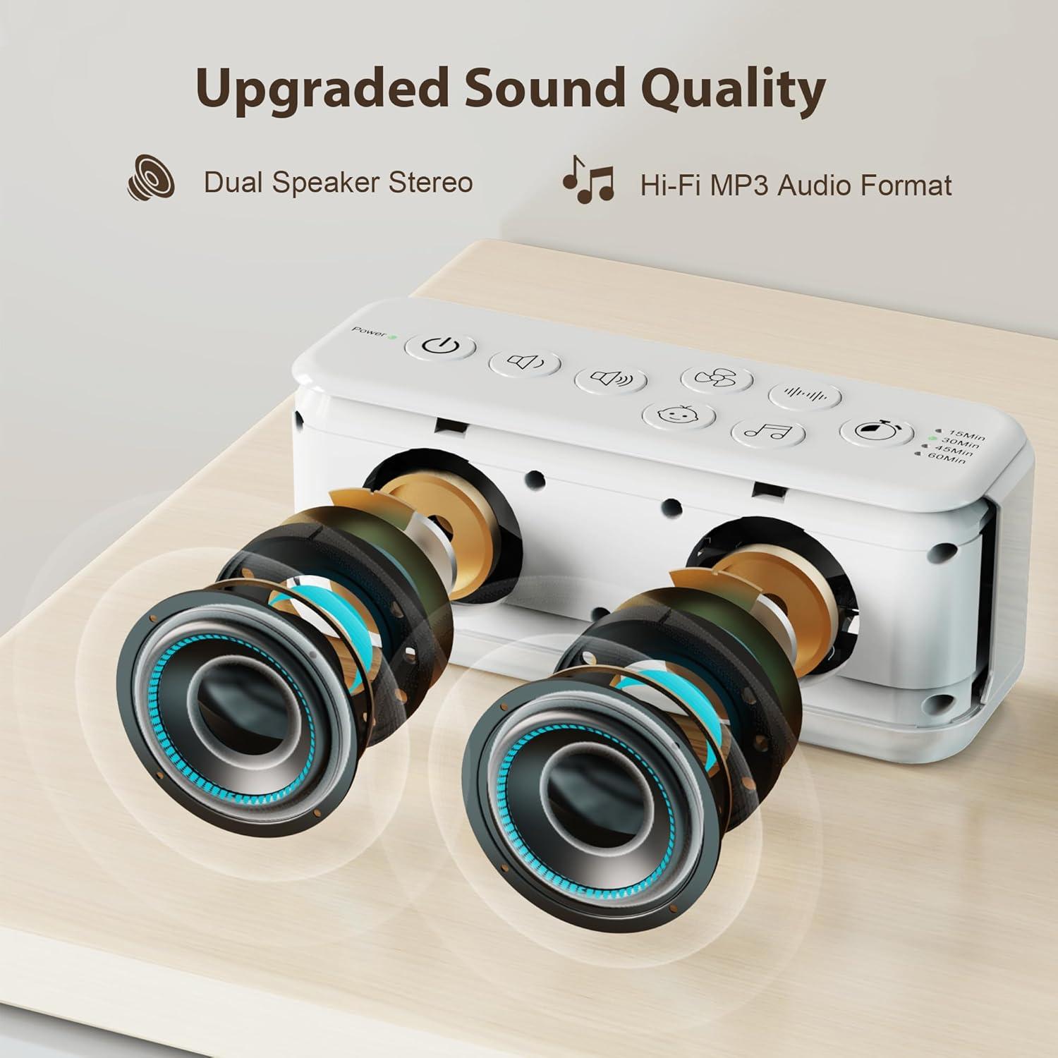 Máquina de Ruido Blanco Raynic CR1016, 42 Sonidos, Batería