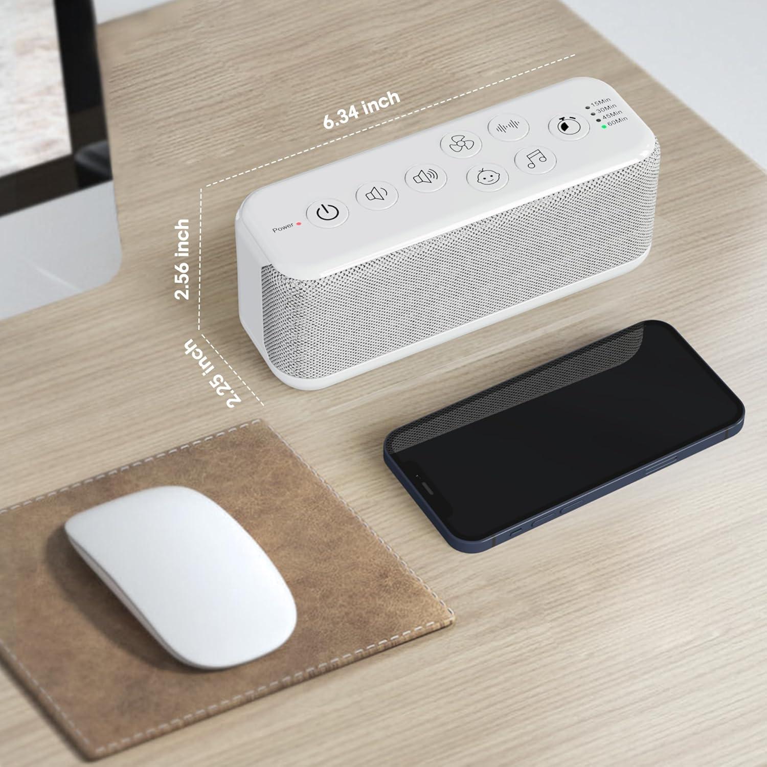 Máquina de Ruido Blanco Raynic CR1016, 42 Sonidos, Batería