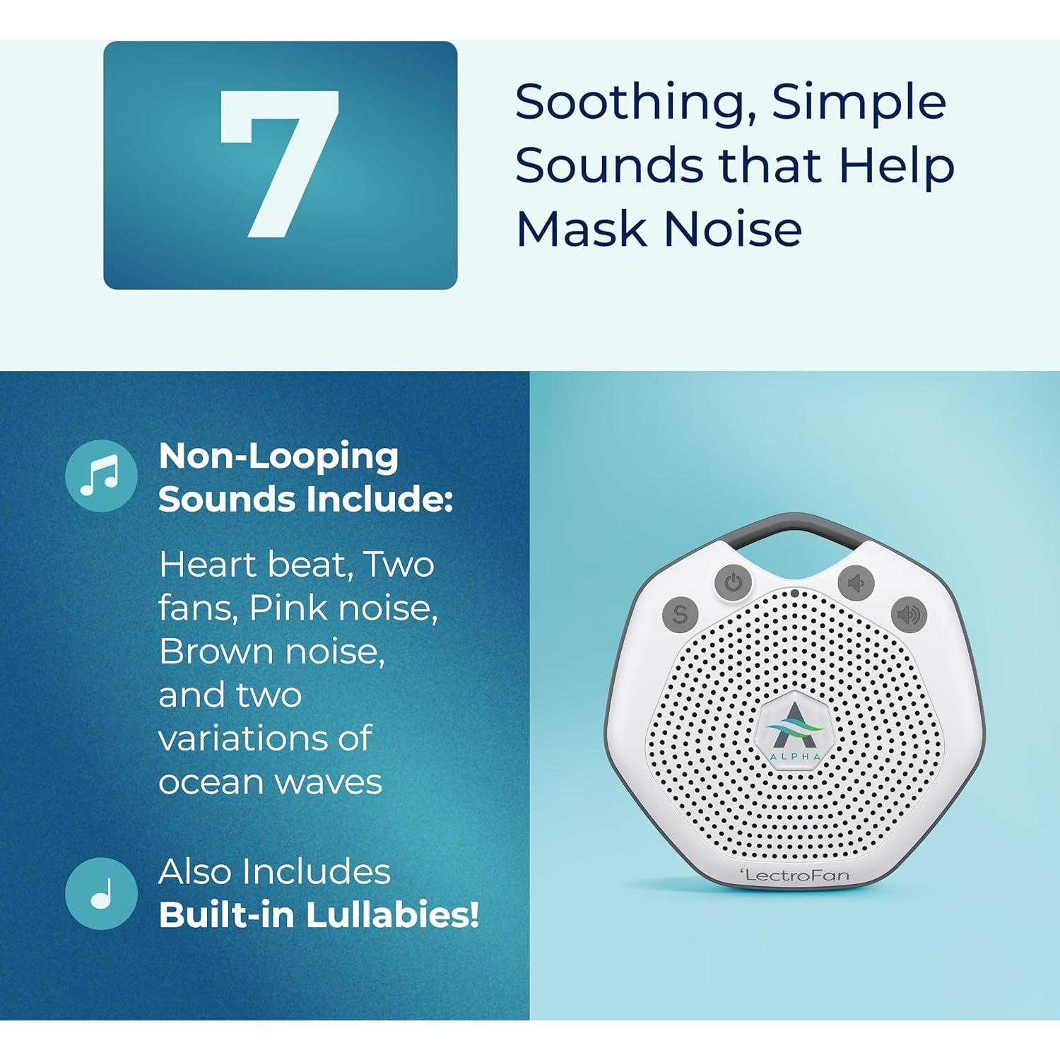 Máquina de Sonido Portátil LectroFan Alpha - Ruido Blanco Recargable