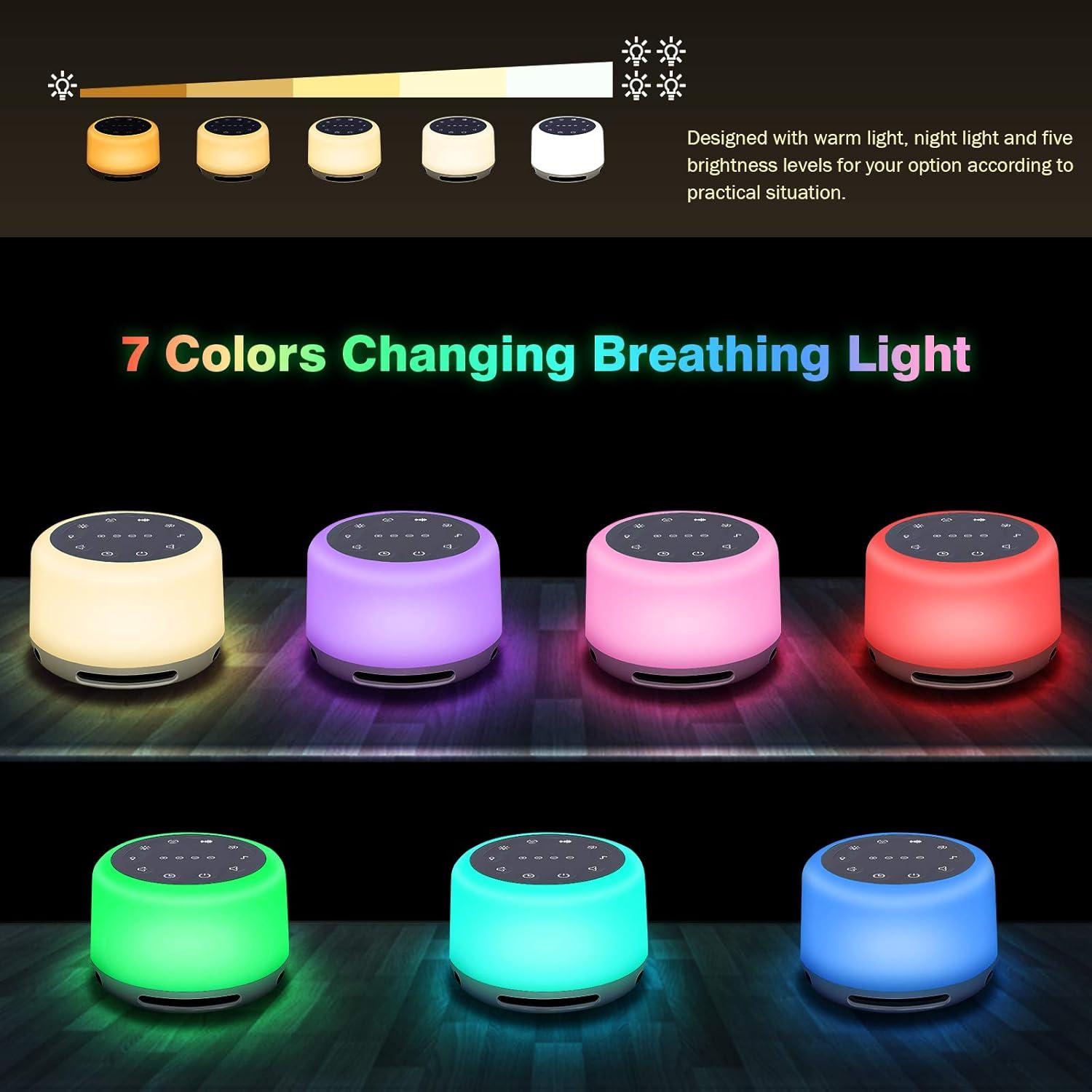 Máquina de Sonido para Dormir 24 Sonidos 7 Luces 9H