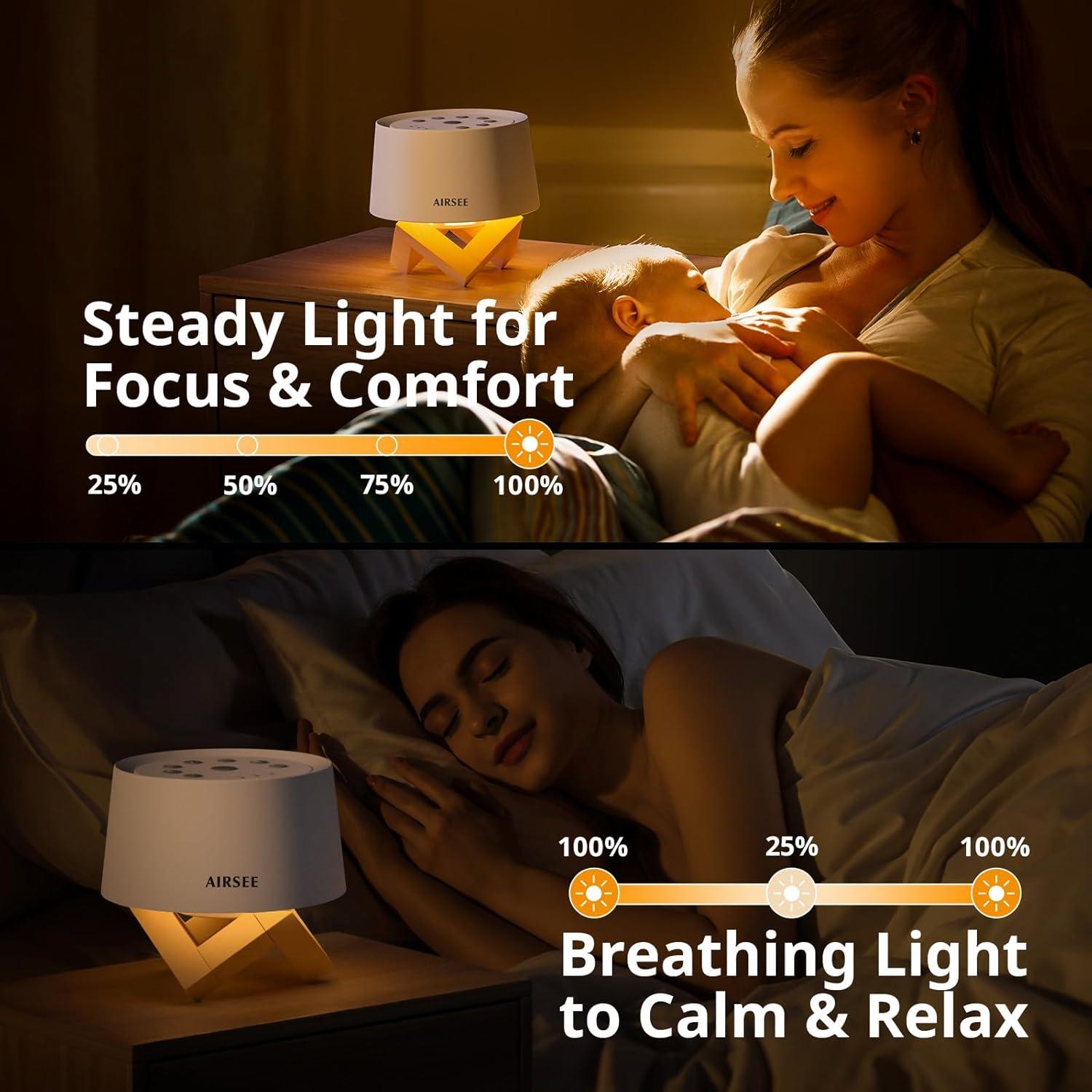 Máquina de Sonido Blanco AIRSEE 31 Sonidos Luz Nocturna