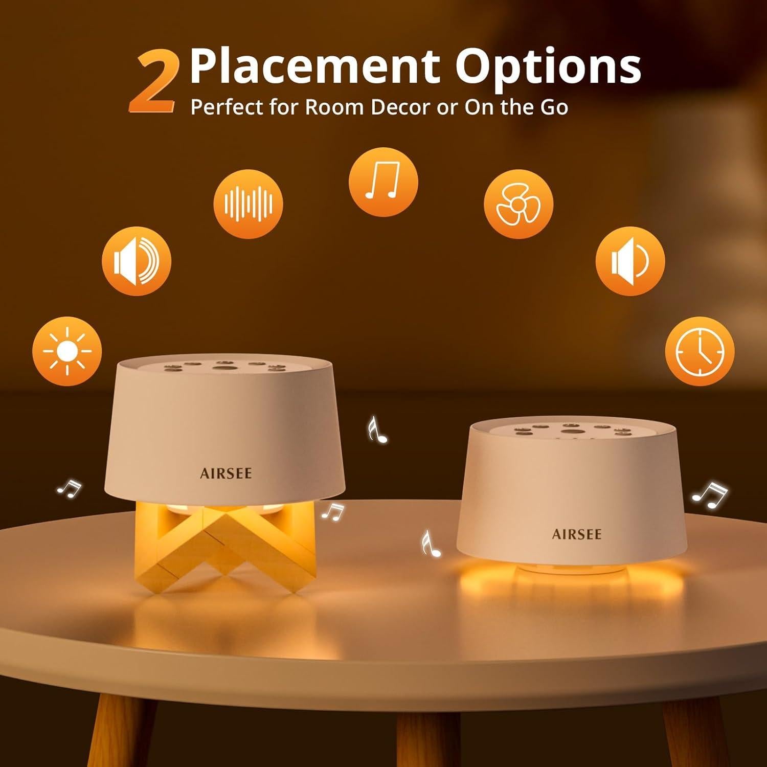 Máquina de Sonido Blanco AIRSEE 31 Sonidos Luz Nocturna